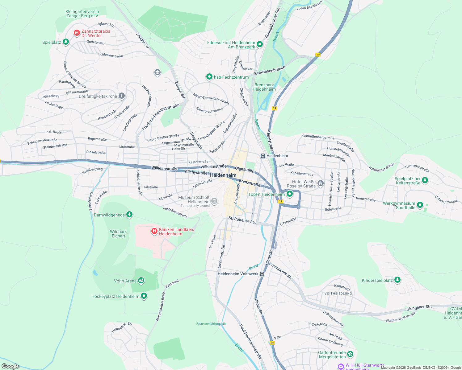 map of restaurants, bars, coffee shops, grocery stores, and more near 4-8 Hauptstraße in Heidenheim an der Brenz