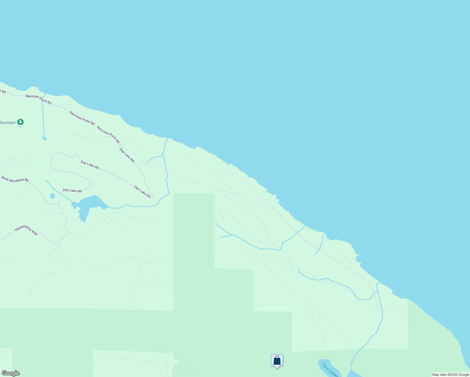 map of restaurants, bars, coffee shops, grocery stores, and more near 3075 Raccoon Point Road in Eastsound
