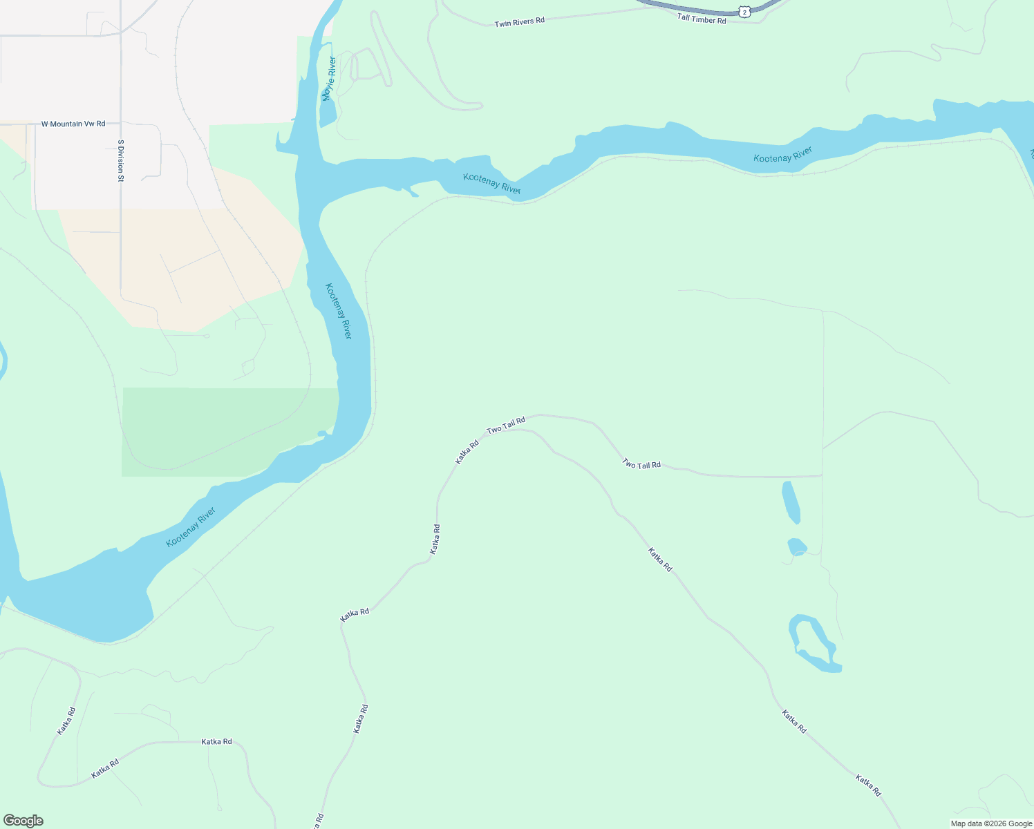 map of restaurants, bars, coffee shops, grocery stores, and more near 139 Two Tail Road in Bonners Ferry