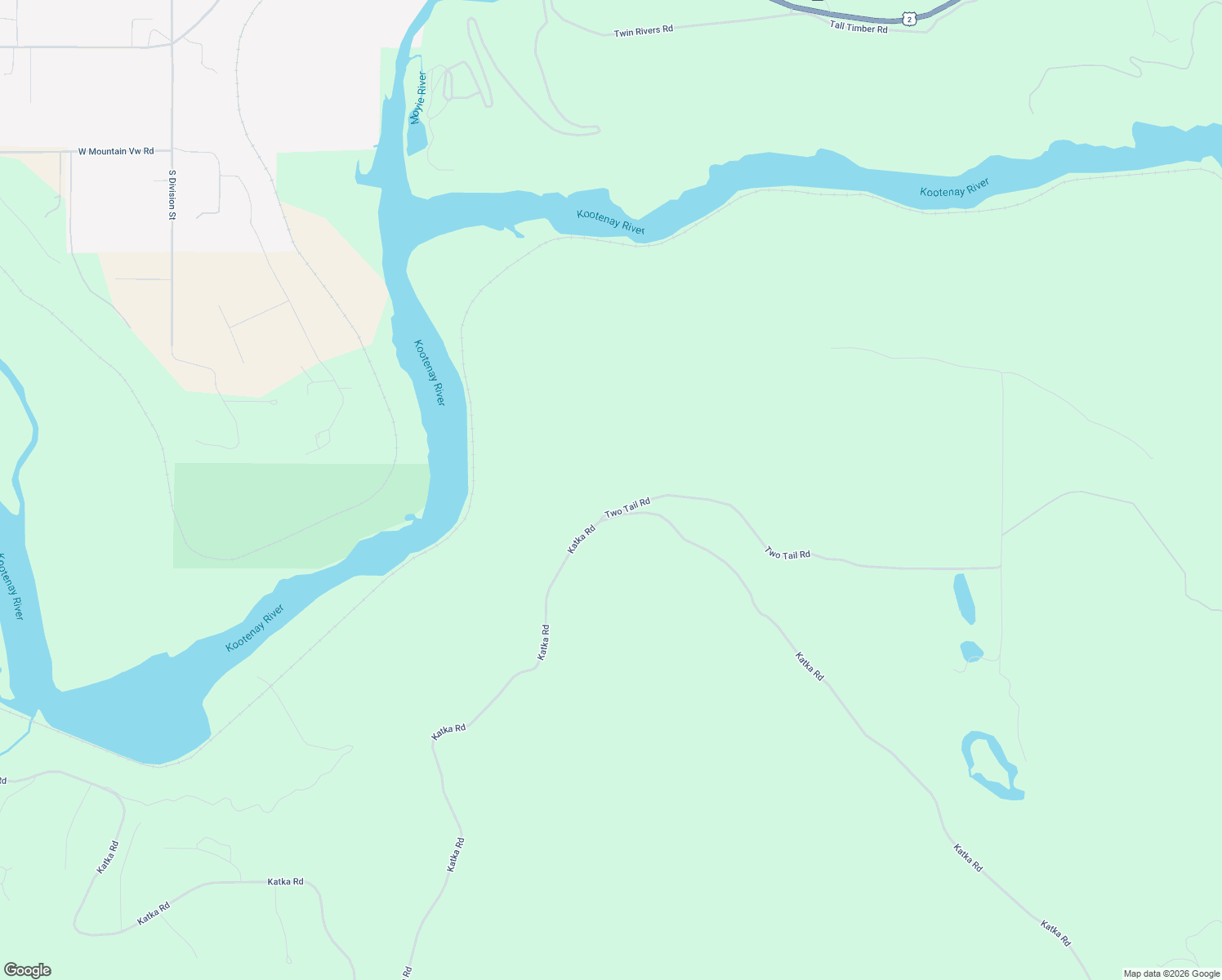 map of restaurants, bars, coffee shops, grocery stores, and more near 133 Two Tail Road in Bonners Ferry