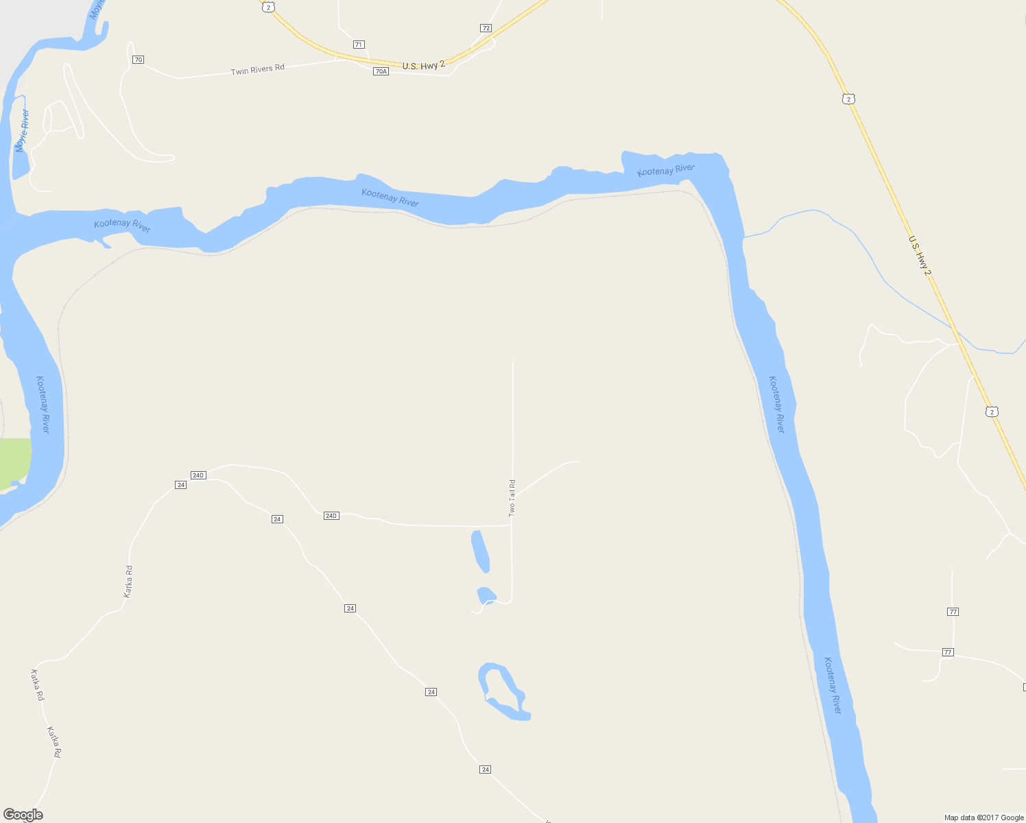 map of restaurants, bars, coffee shops, grocery stores, and more near Unnamed Road in Bonners Ferry