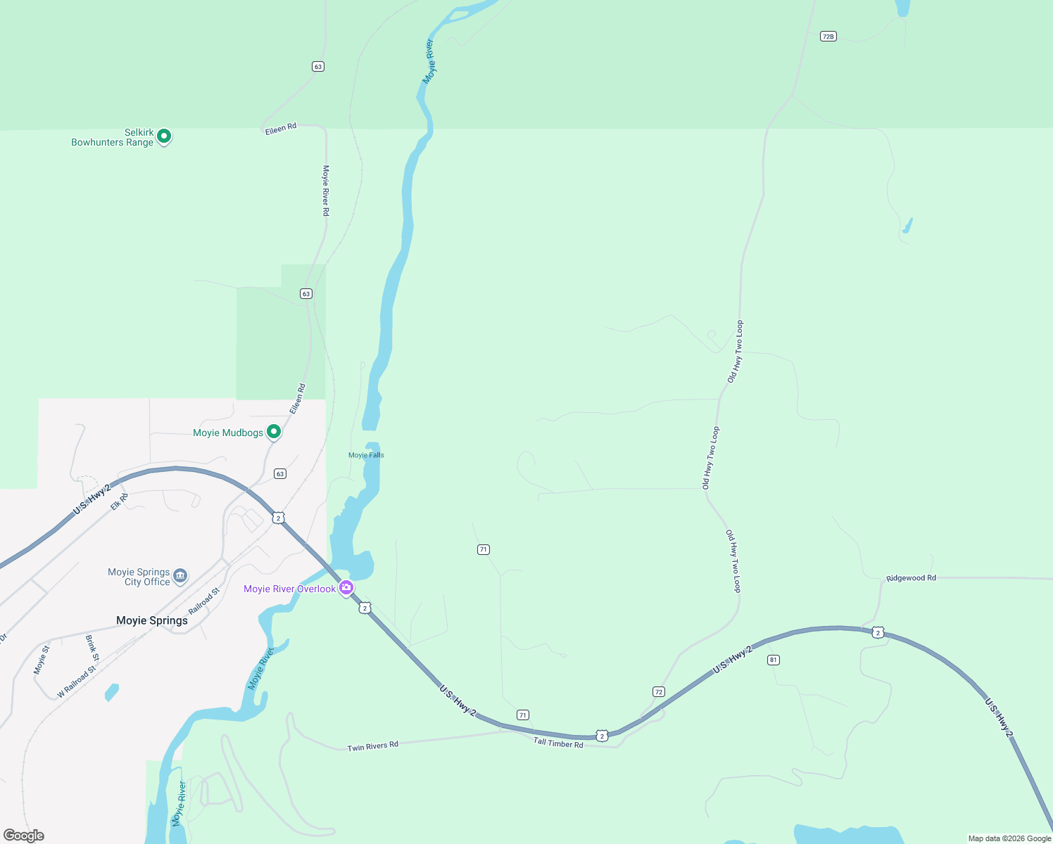 map of restaurants, bars, coffee shops, grocery stores, and more near 386 Cove Lane in Moyie Springs