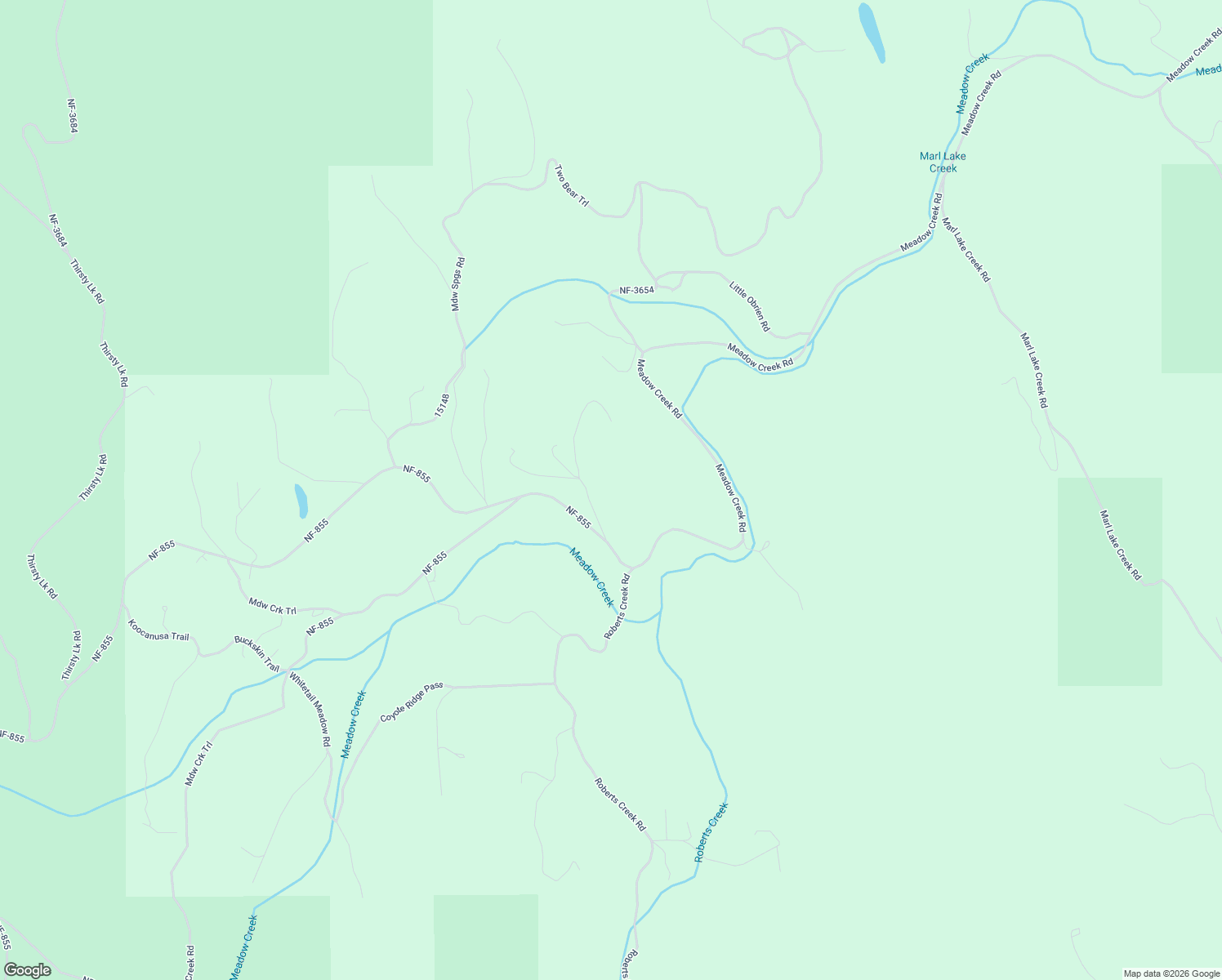 map of restaurants, bars, coffee shops, grocery stores, and more near 6670 Meadow Creek Road in Fortine