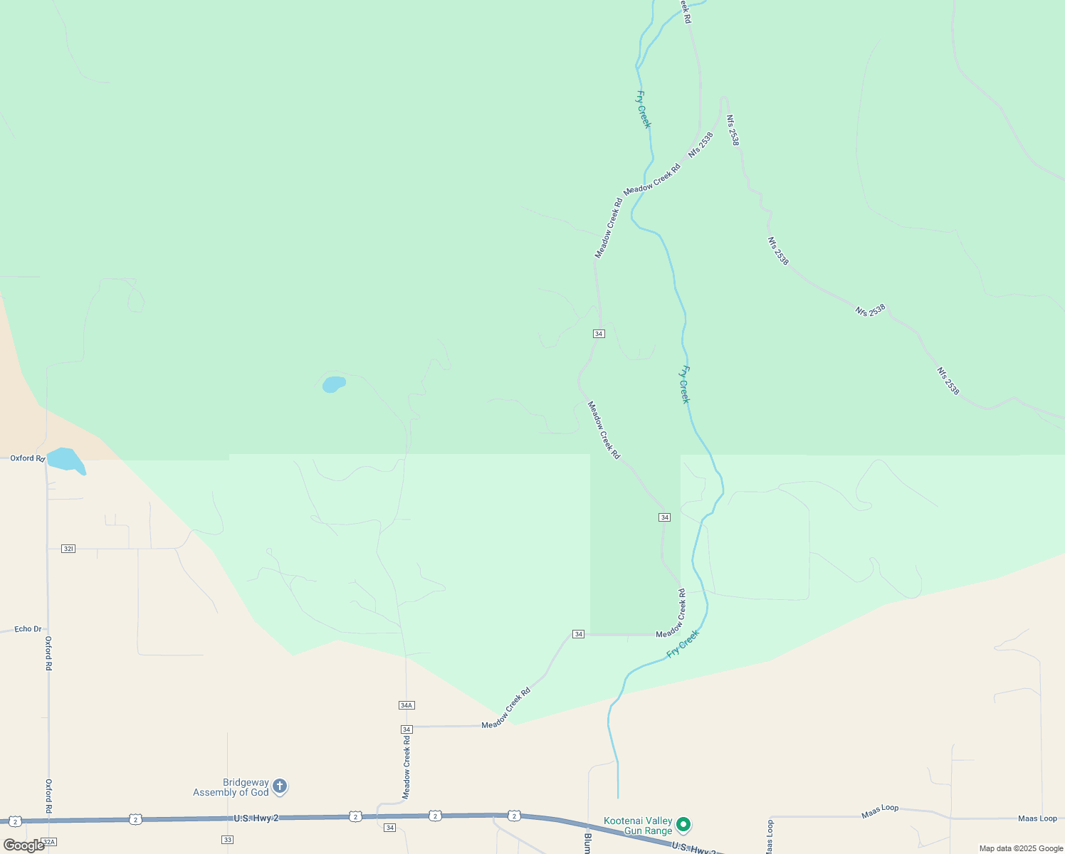 map of restaurants, bars, coffee shops, grocery stores, and more near 1948 Meadow Creek Road in Bonners Ferry