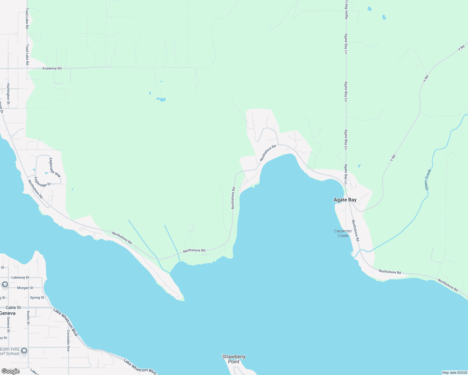 map of restaurants, bars, coffee shops, grocery stores, and more near 2301 Northshore Road in Bellingham