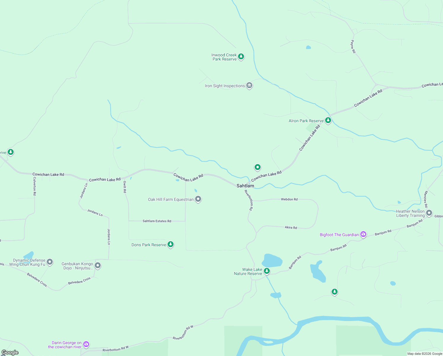 map of restaurants, bars, coffee shops, grocery stores, and more near 4635 Cowichan Lake Road in Duncan