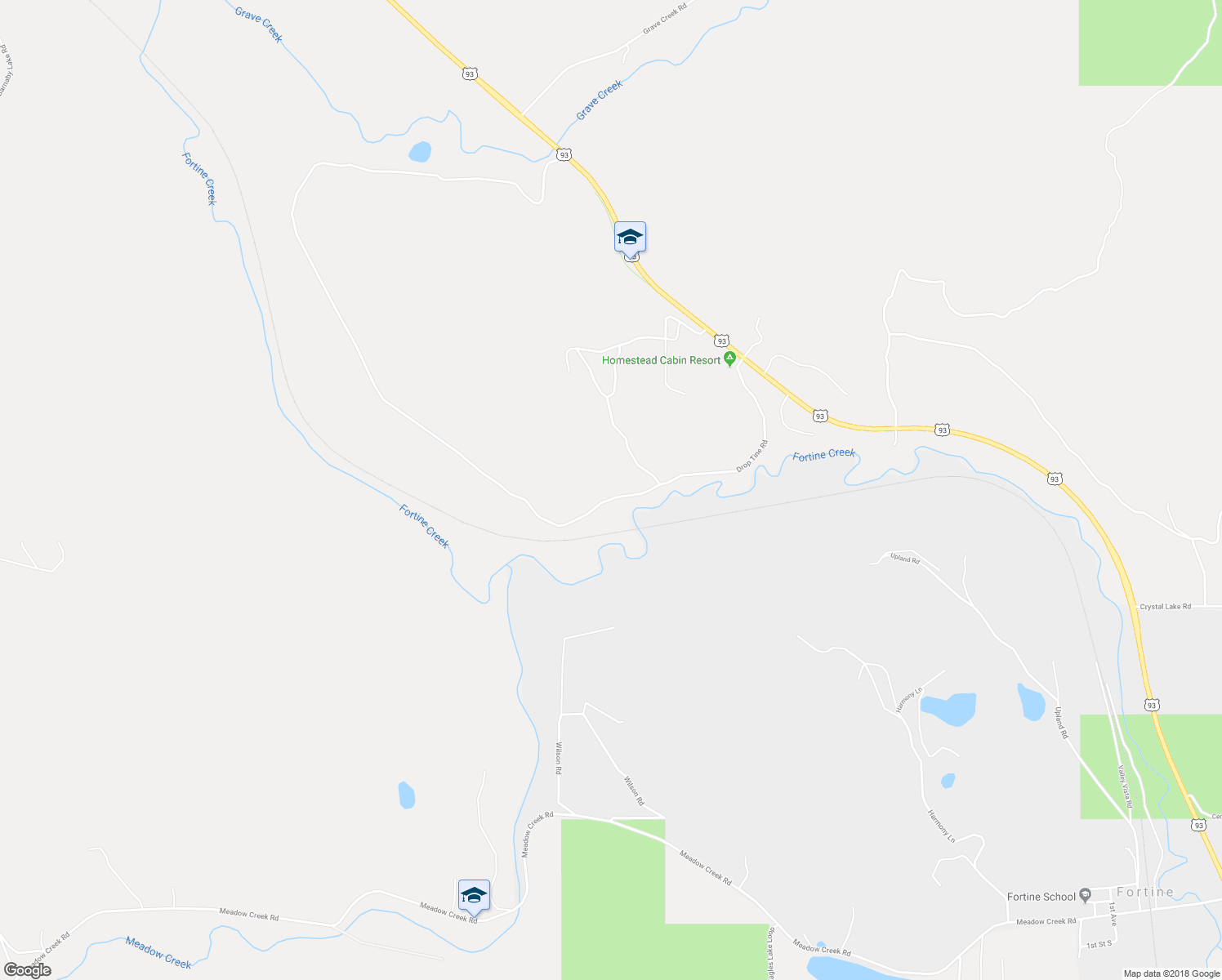 map of restaurants, bars, coffee shops, grocery stores, and more near 584 Drop Tine Road in Eureka