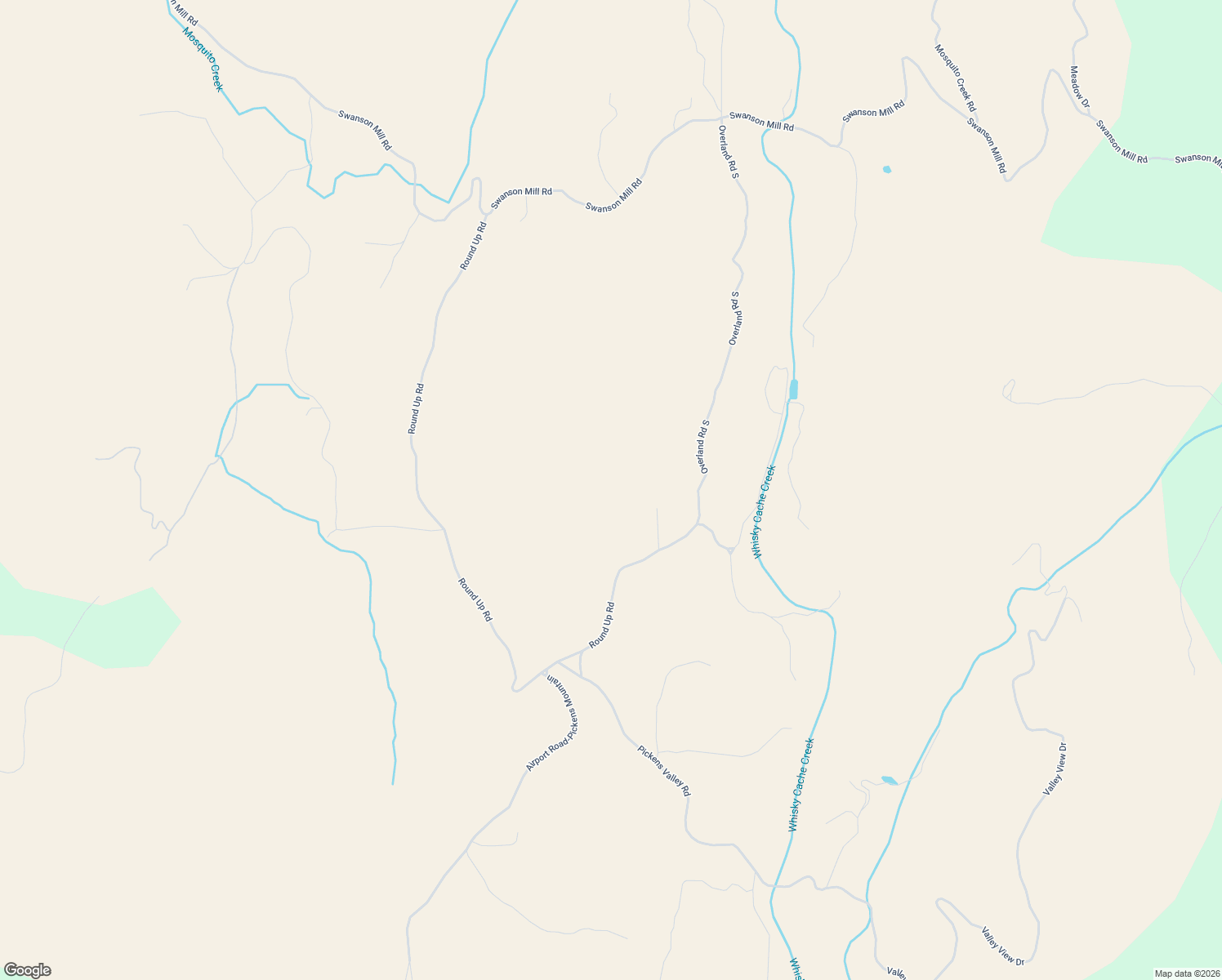 map of restaurants, bars, coffee shops, grocery stores, and more near 165 Round Up Road in Oroville