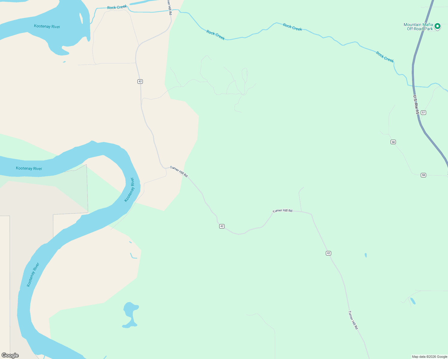 map of restaurants, bars, coffee shops, grocery stores, and more near 2447 Turner Hill Road in Bonners Ferry