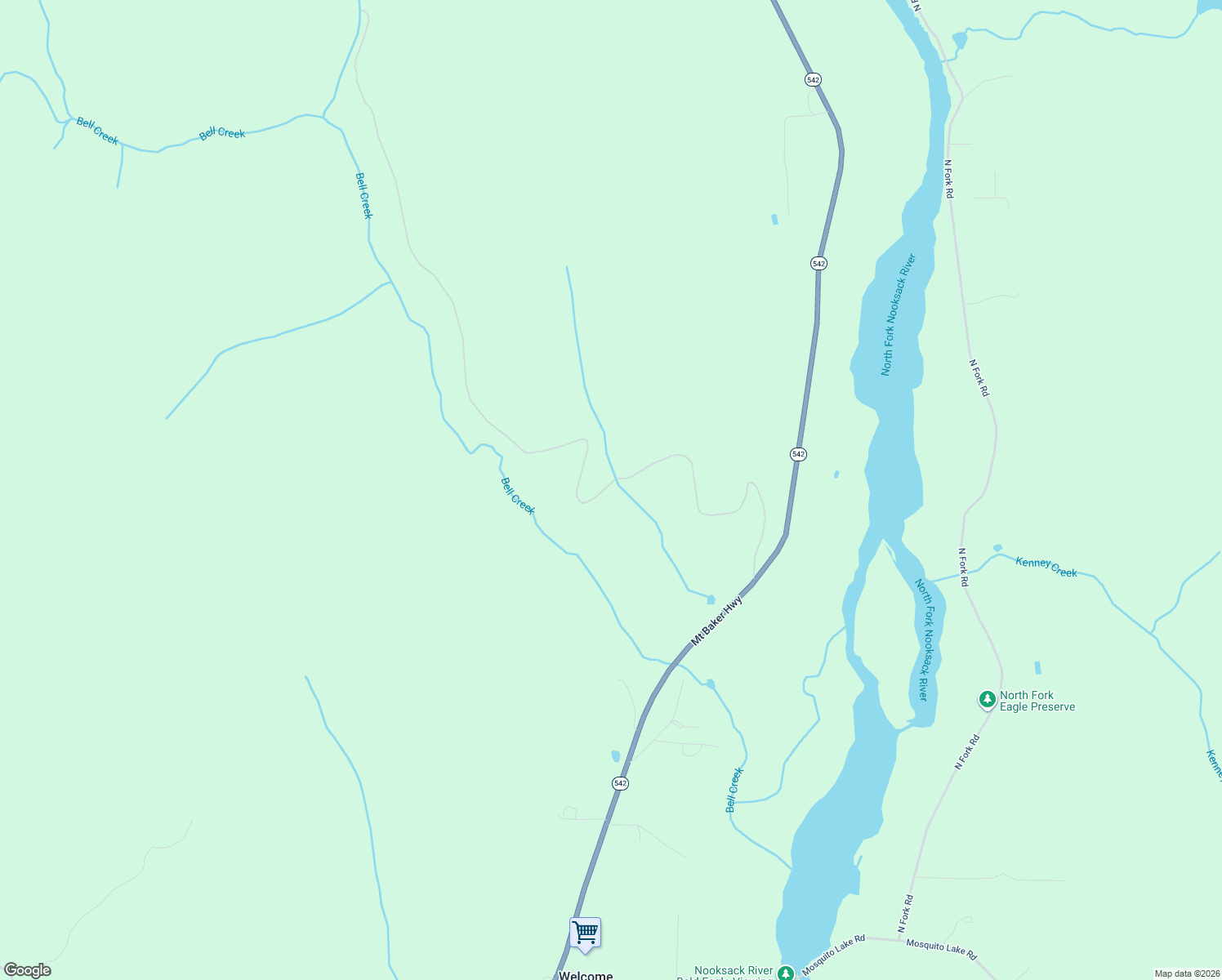map of restaurants, bars, coffee shops, grocery stores, and more near Bell Creek Road in Deming