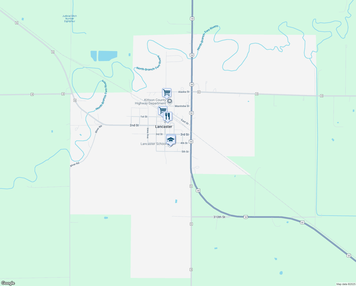 map of restaurants, bars, coffee shops, grocery stores, and more near 206 4th Street in Lancaster