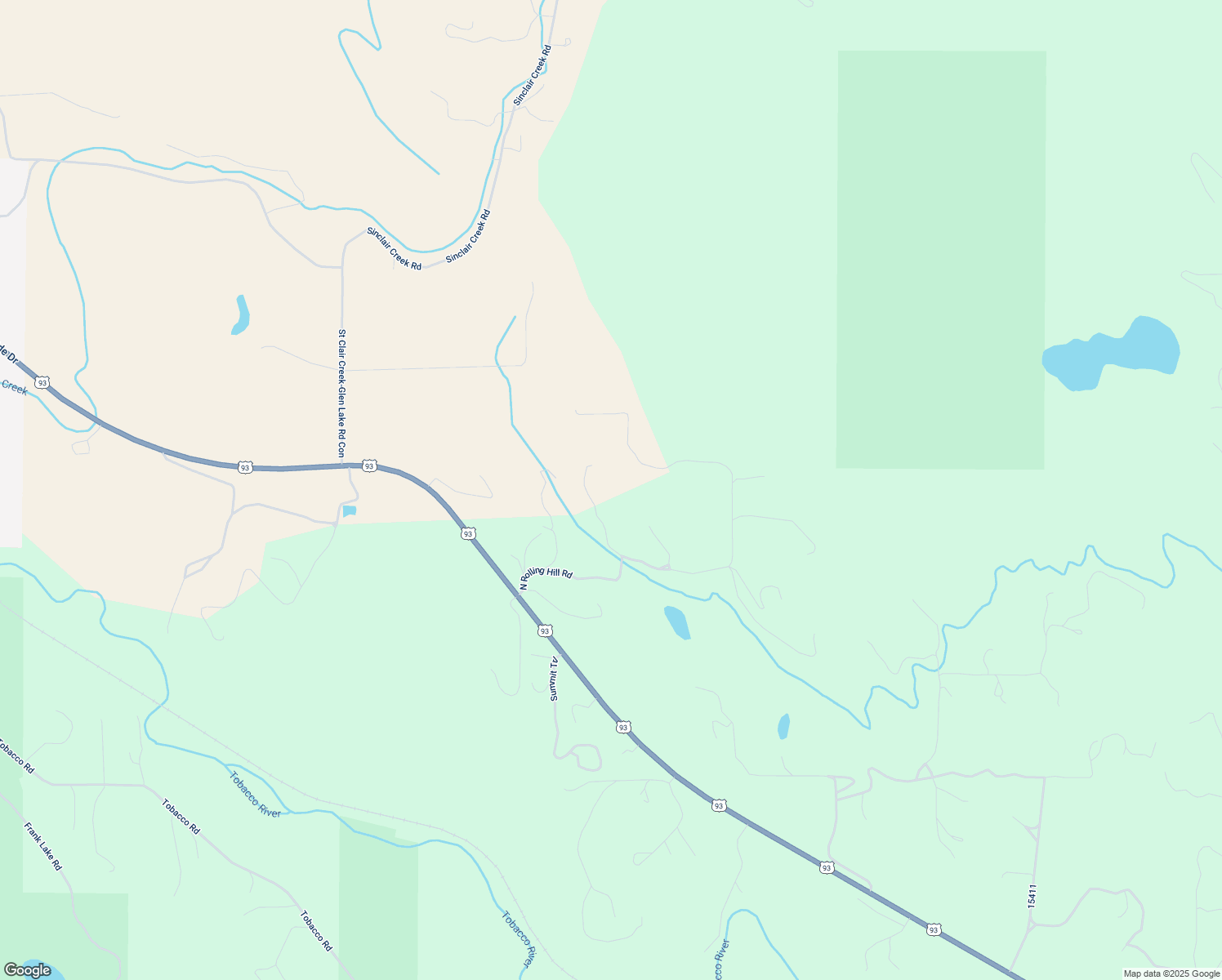 map of restaurants, bars, coffee shops, grocery stores, and more near 345 Rolling Hills Road in Eureka