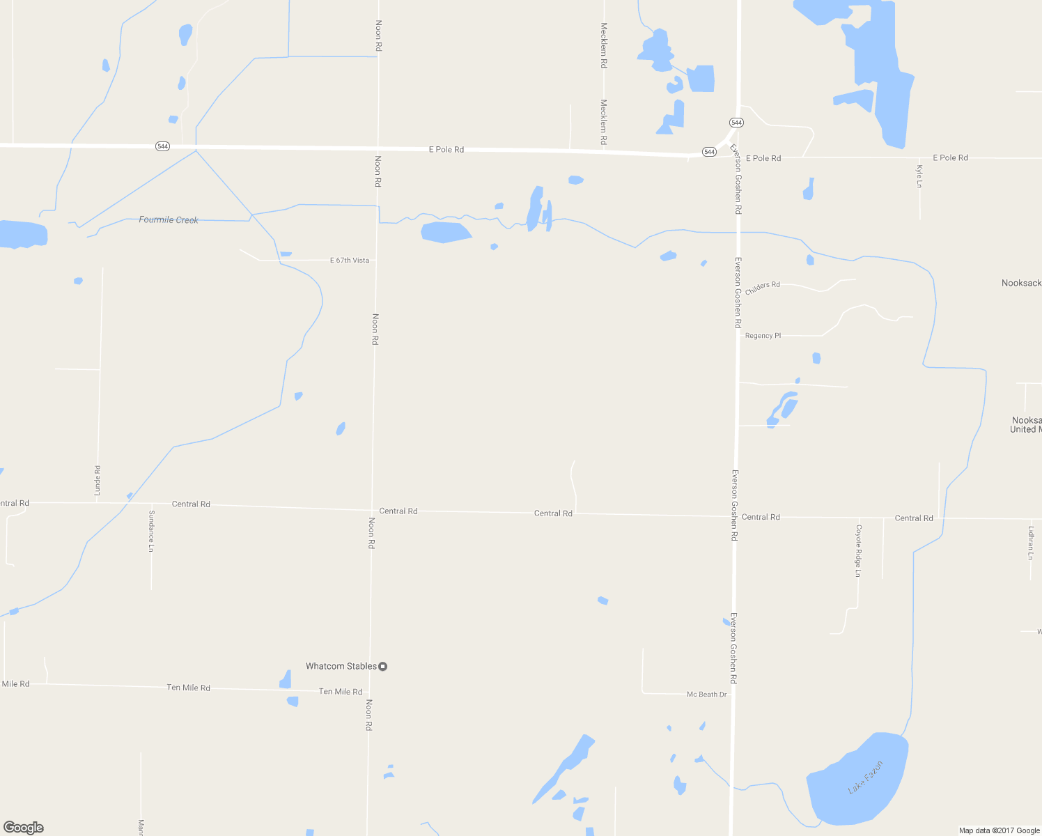map of restaurants, bars, coffee shops, grocery stores, and more near 1832 Central Road in Everson