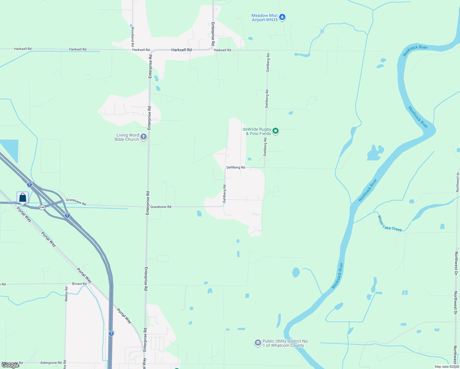 map of restaurants, bars, coffee shops, grocery stores, and more near 6960 Dahlberg Rd in Ferndale