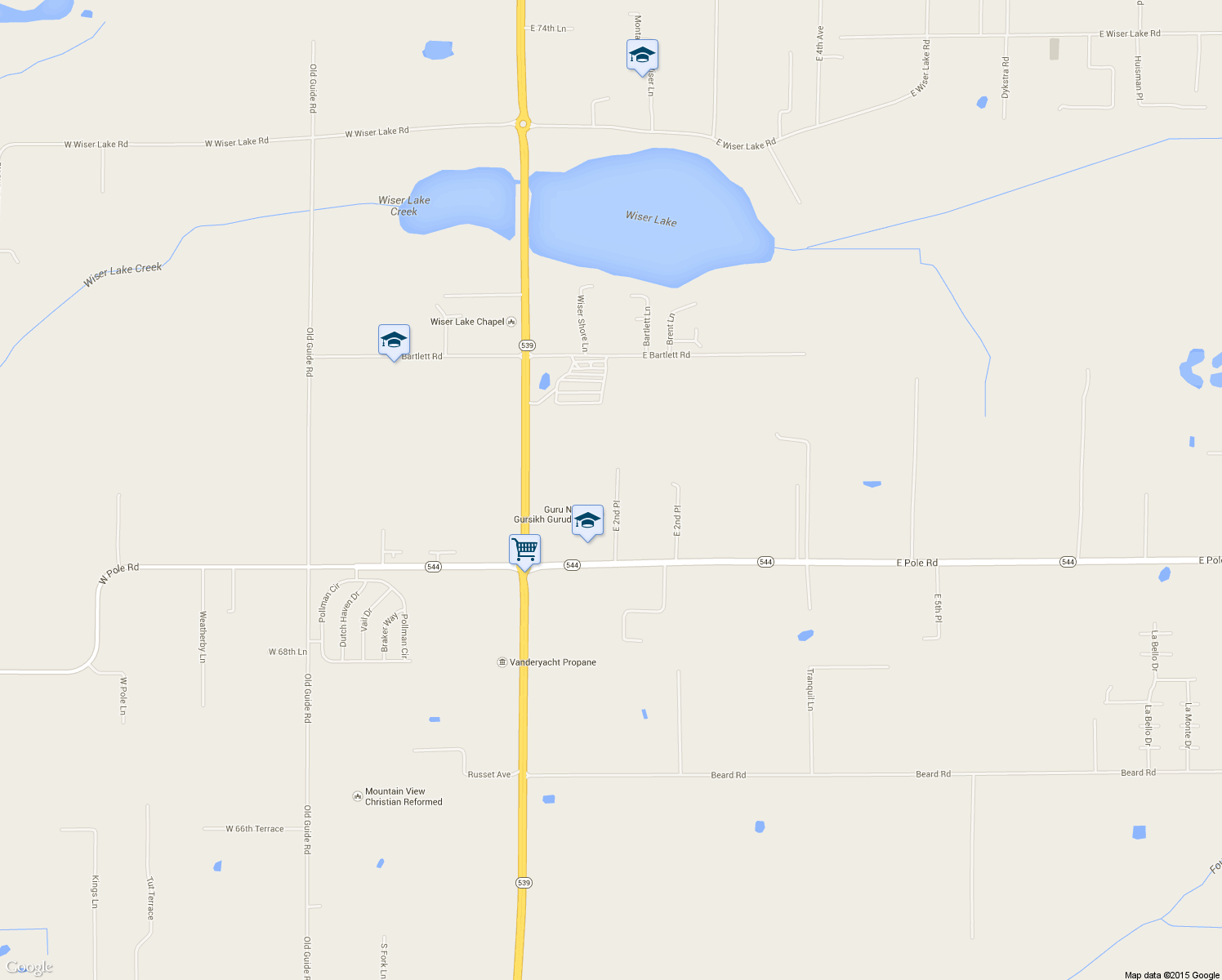 map of restaurants, bars, coffee shops, grocery stores, and more near 198 E Pole Rd in Lynden