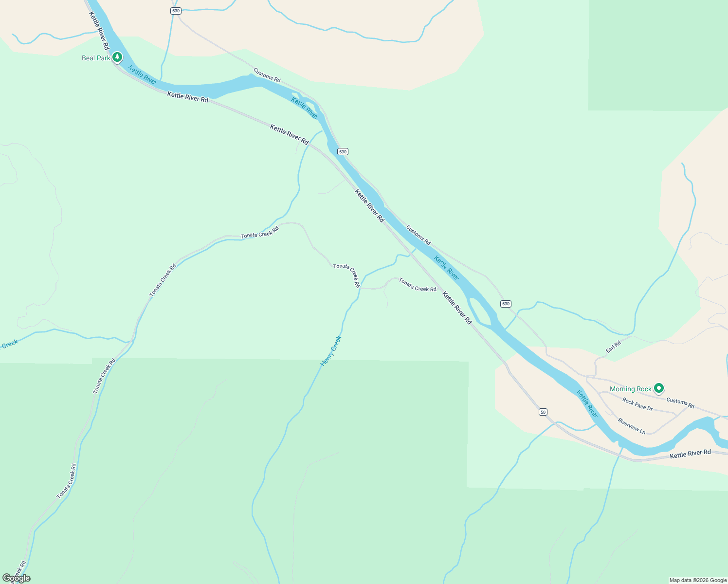 map of restaurants, bars, coffee shops, grocery stores, and more near 21 Tonata Creek Road in Curlew