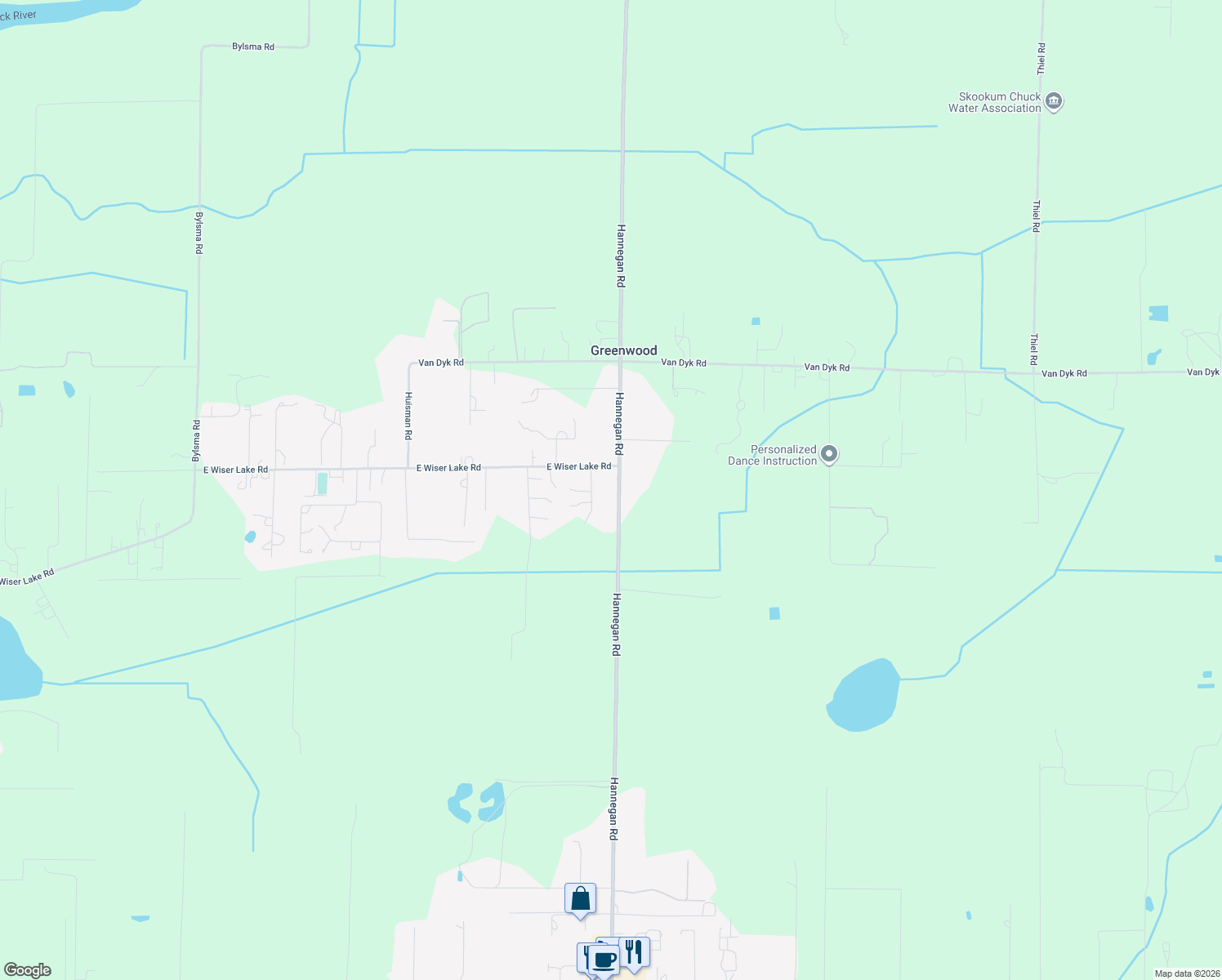 map of restaurants, bars, coffee shops, grocery stores, and more near 7373 Hannegan Road in Lynden