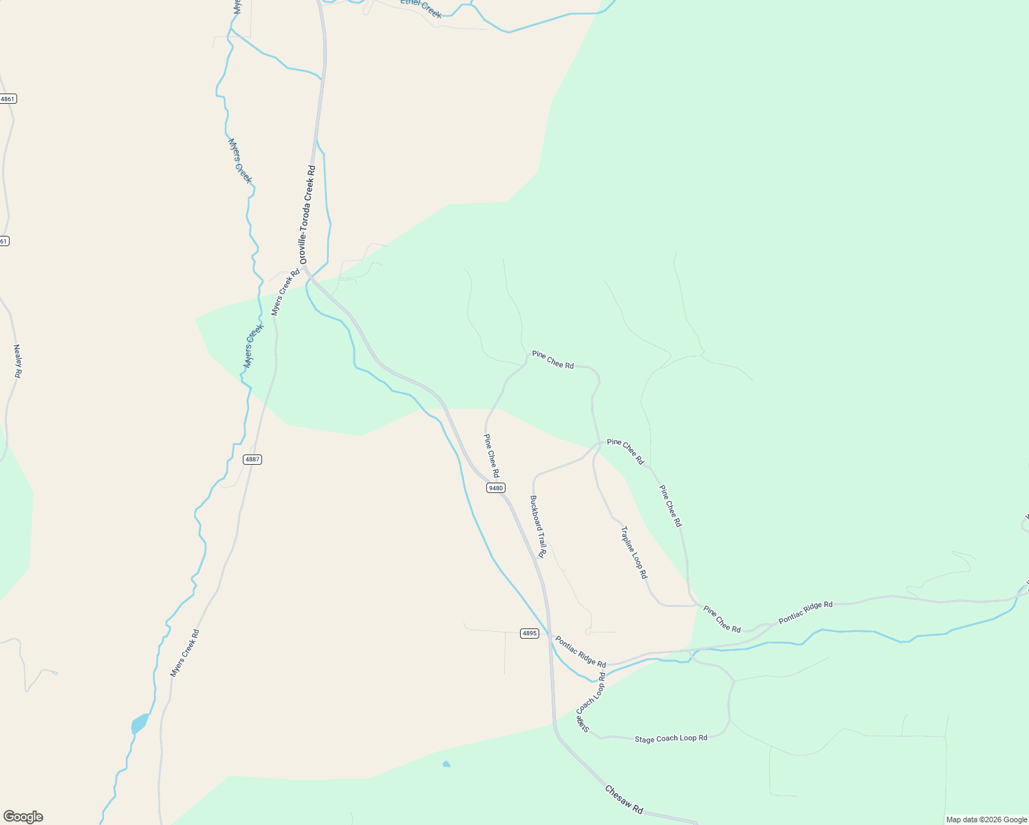map of restaurants, bars, coffee shops, grocery stores, and more near 22 Pine Chee Road in Oroville