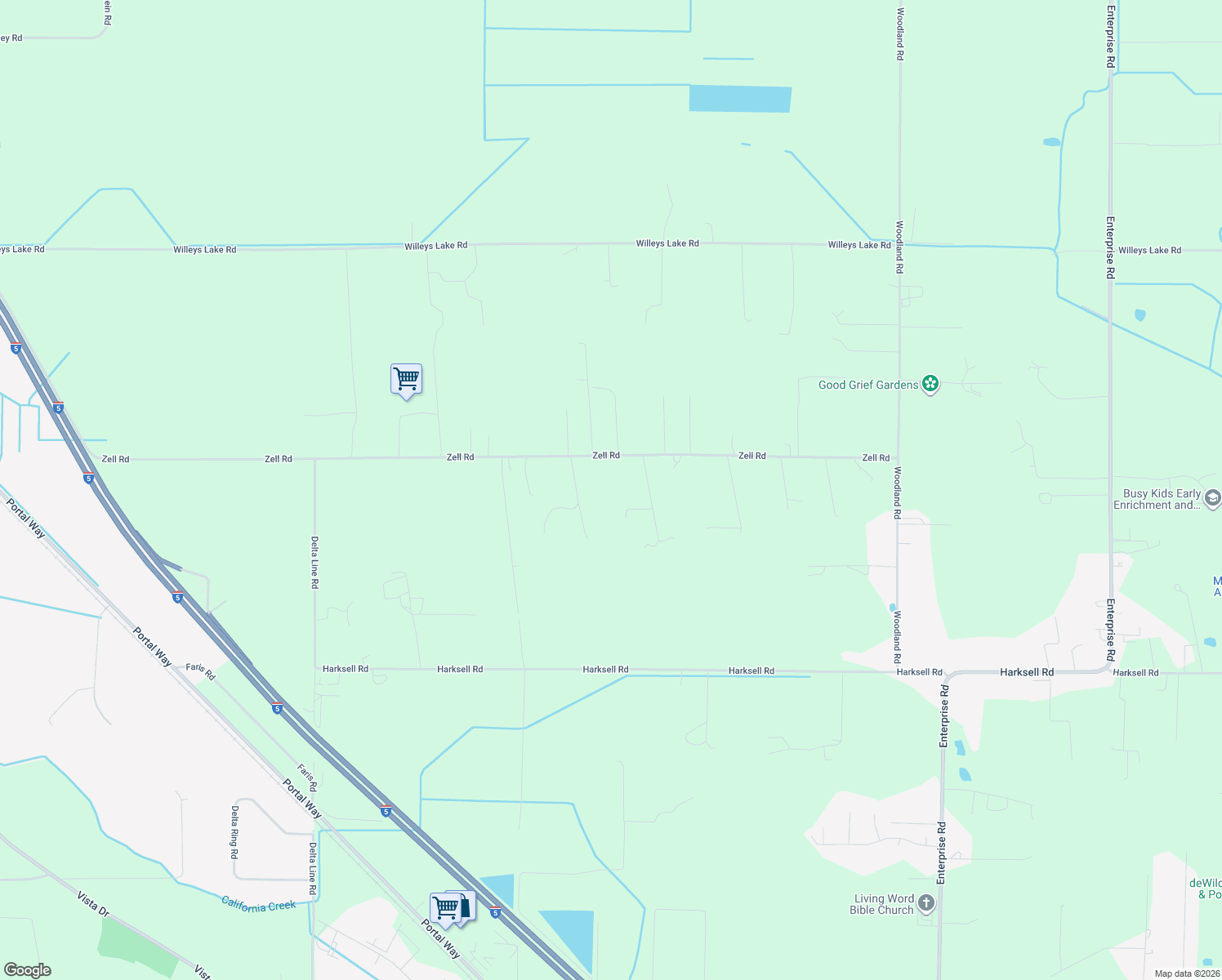 map of restaurants, bars, coffee shops, grocery stores, and more near 2193 Zell Road in Ferndale