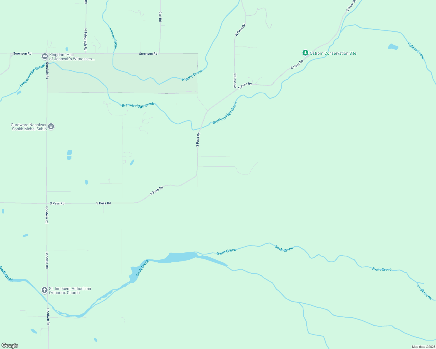 map of restaurants, bars, coffee shops, grocery stores, and more near 4099 South Pass Road in Everson