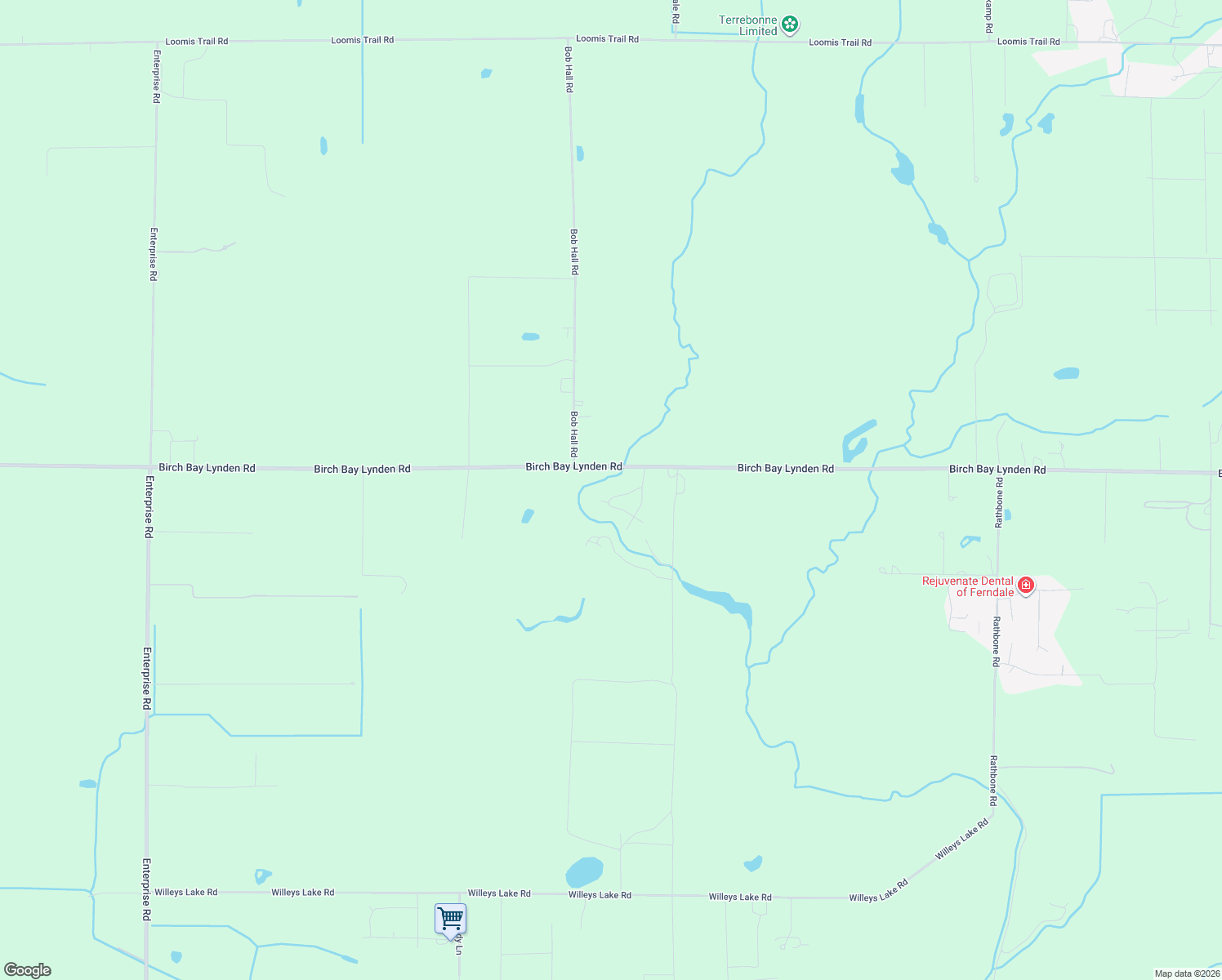 map of restaurants, bars, coffee shops, grocery stores, and more near 1262 Vista Circle in Lynden