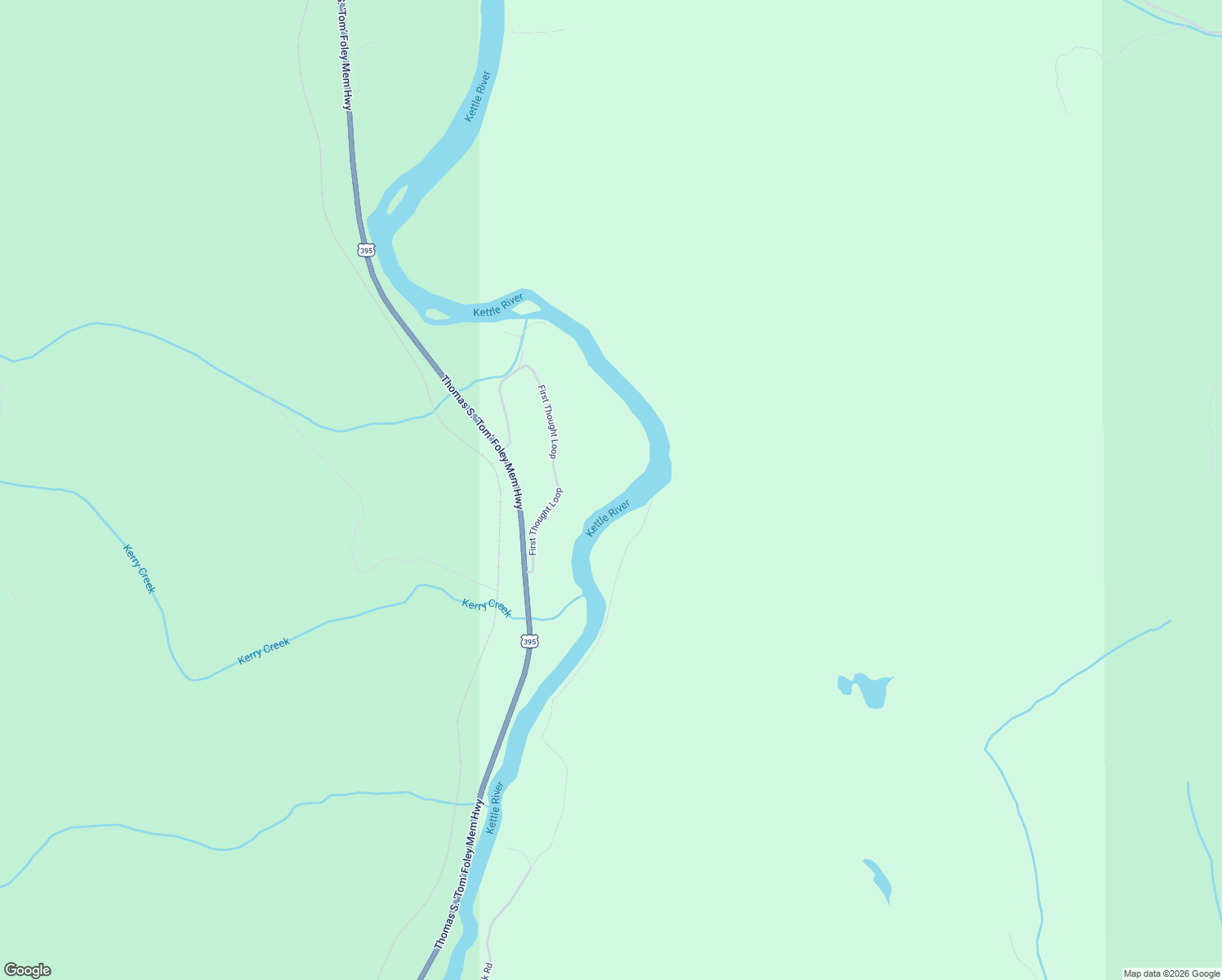 map of restaurants, bars, coffee shops, grocery stores, and more near First Thought Loop in Kettle Falls