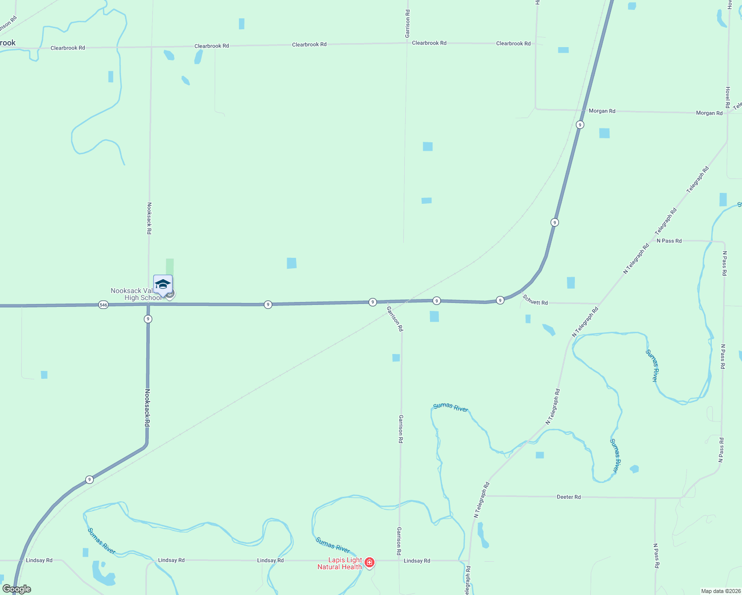 map of restaurants, bars, coffee shops, grocery stores, and more near 3650 E Badger Rd in Everson