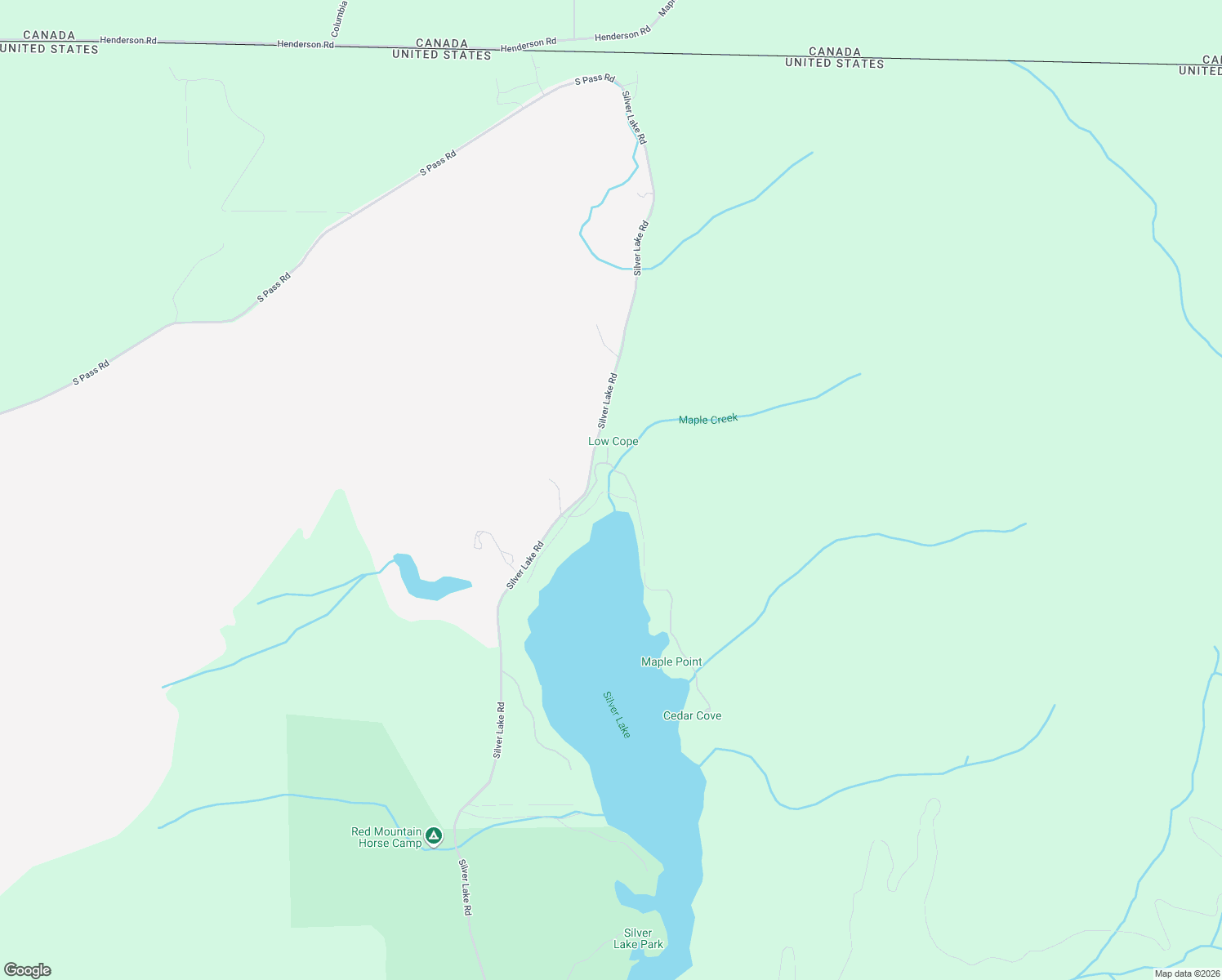 map of restaurants, bars, coffee shops, grocery stores, and more near 9500 Silver Lake Road in Maple Falls