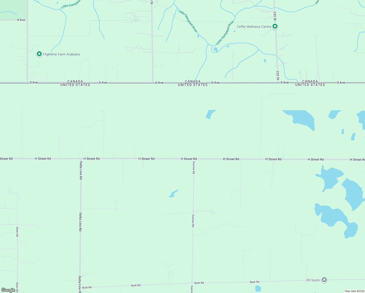 map of restaurants, bars, coffee shops, grocery stores, and more near 2126 H Street Rd in Blaine