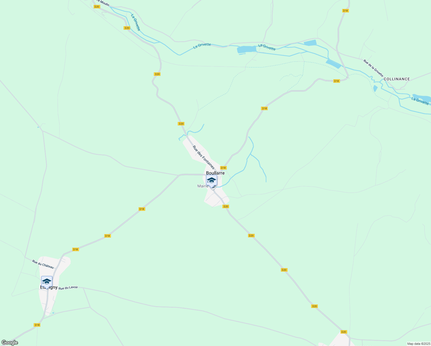 map of restaurants, bars, coffee shops, grocery stores, and more near in Boullarre