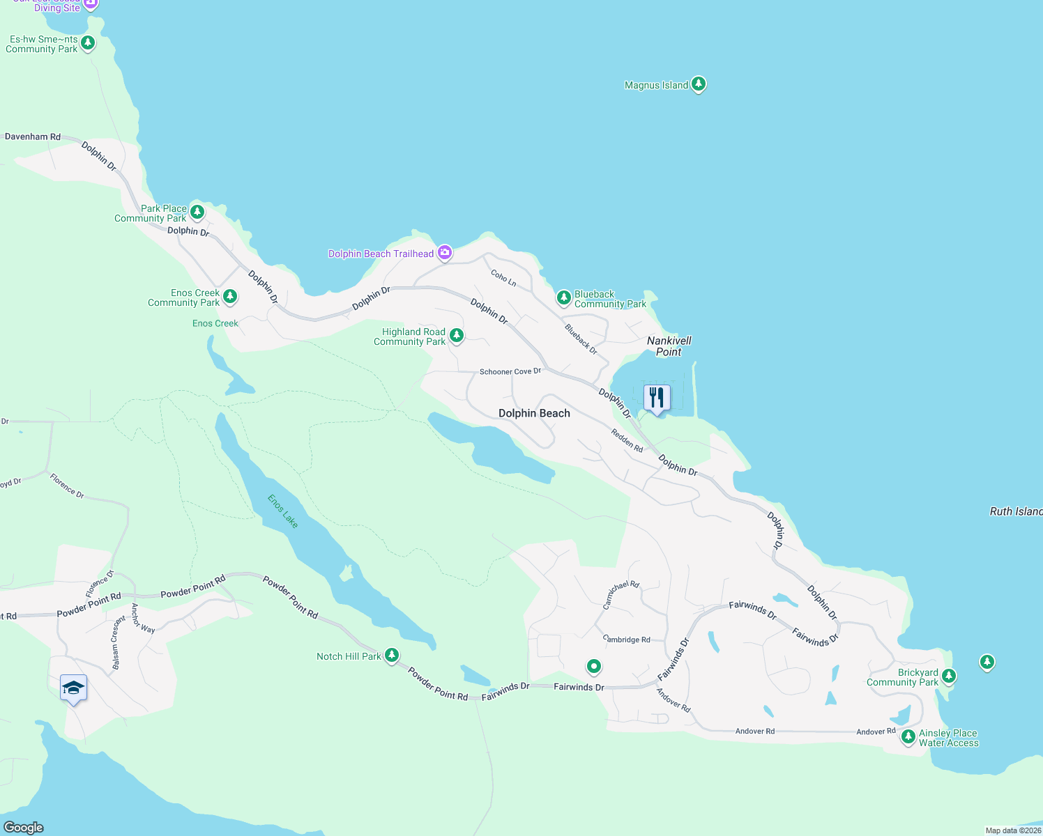 map of restaurants, bars, coffee shops, grocery stores, and more near 3339 Rockhampton Road in Nanoose Bay