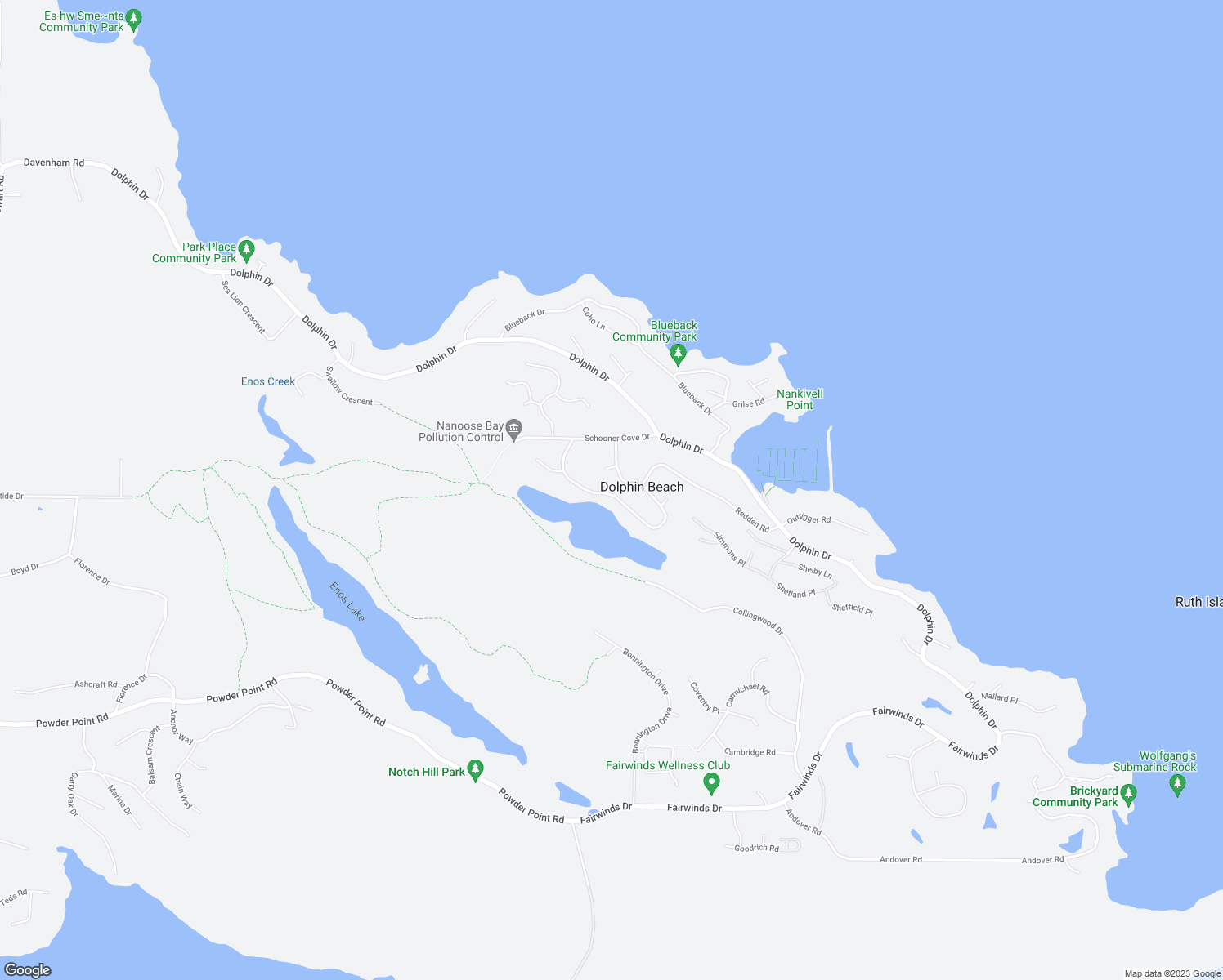 map of restaurants, bars, coffee shops, grocery stores, and more near 3339 Rockhampton Road in Nanoose Bay