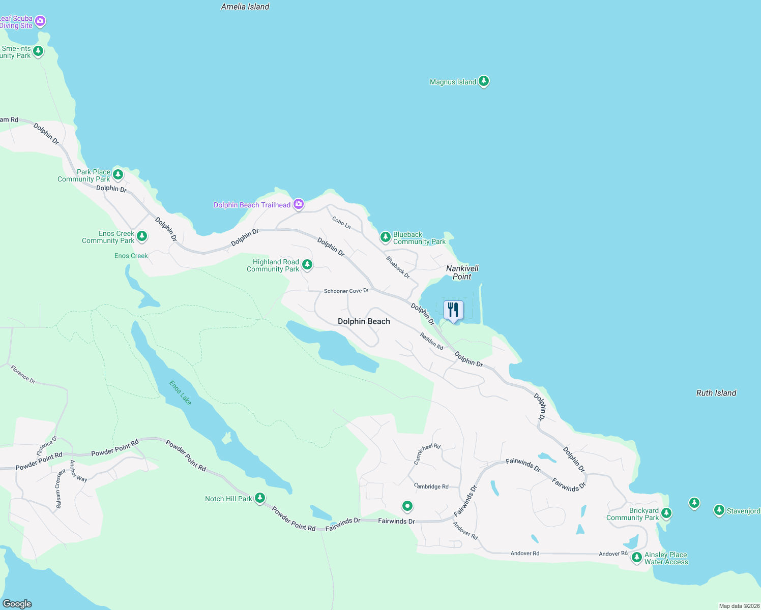 map of restaurants, bars, coffee shops, grocery stores, and more near 3419 Redden Road in Nanoose Bay