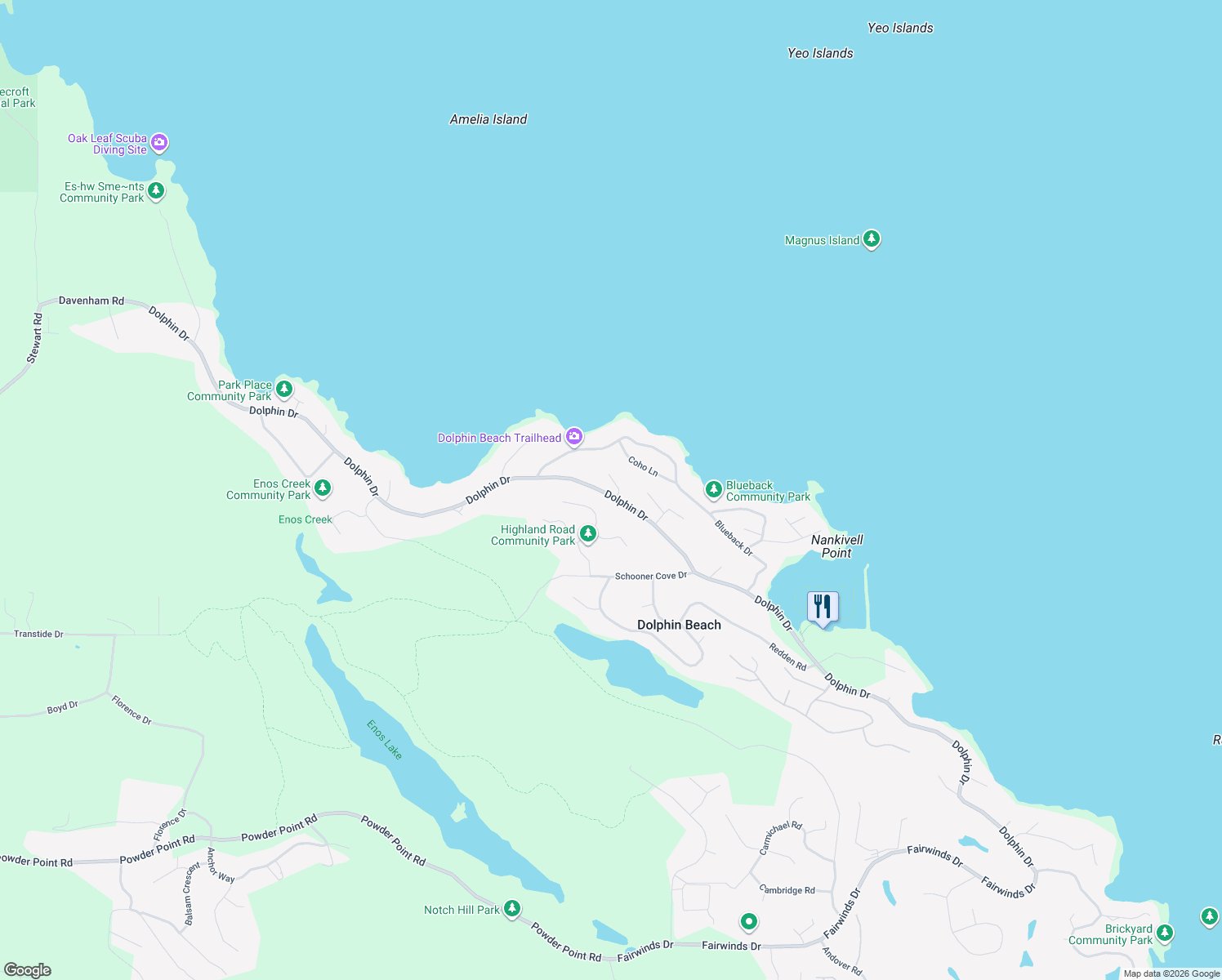 map of restaurants, bars, coffee shops, grocery stores, and more near 1929 Sea Otter Place in Nanoose Bay