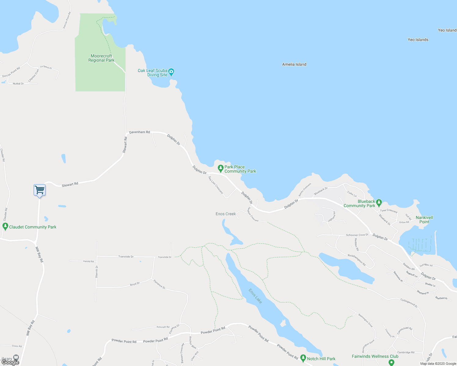 map of restaurants, bars, coffee shops, grocery stores, and more near 3030 Dolphin Drive in Nanoose Bay