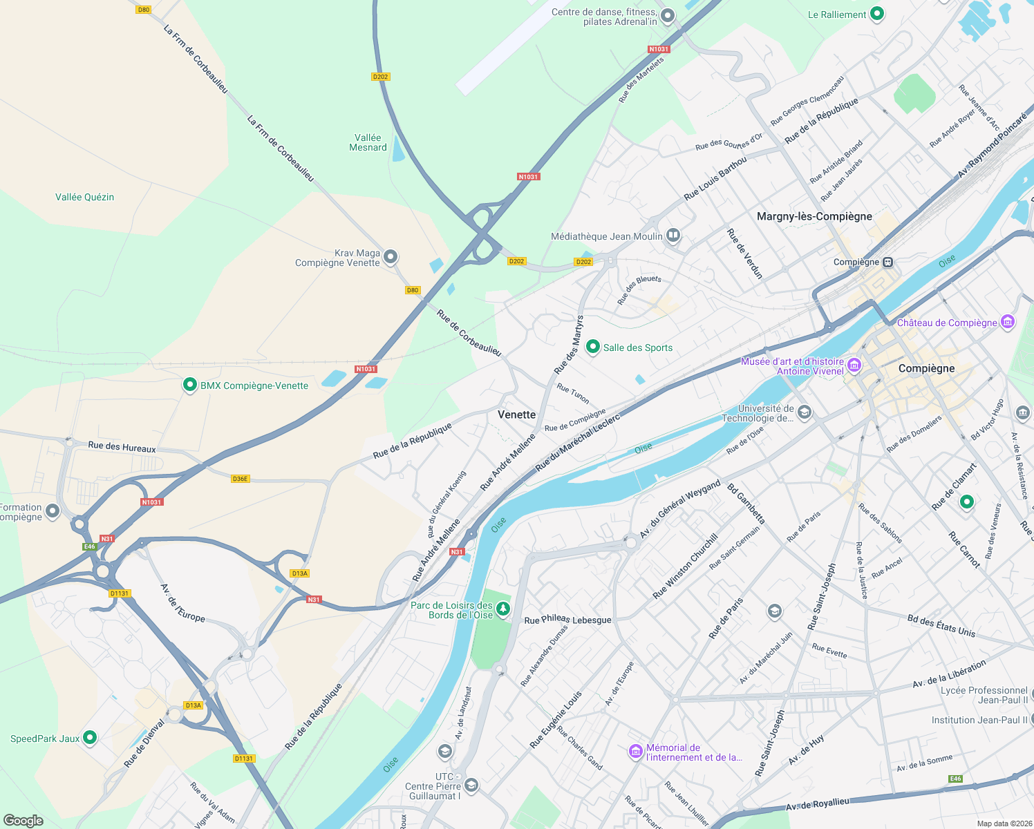 map of restaurants, bars, coffee shops, grocery stores, and more near in Venette