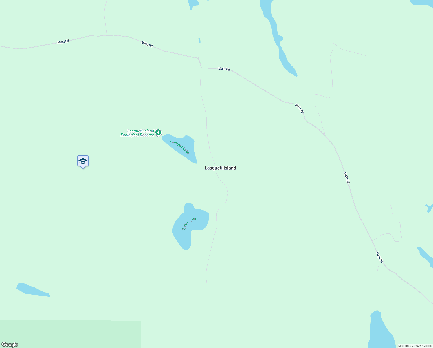 map of restaurants, bars, coffee shops, grocery stores, and more near Lake Road in Lasqueti Island