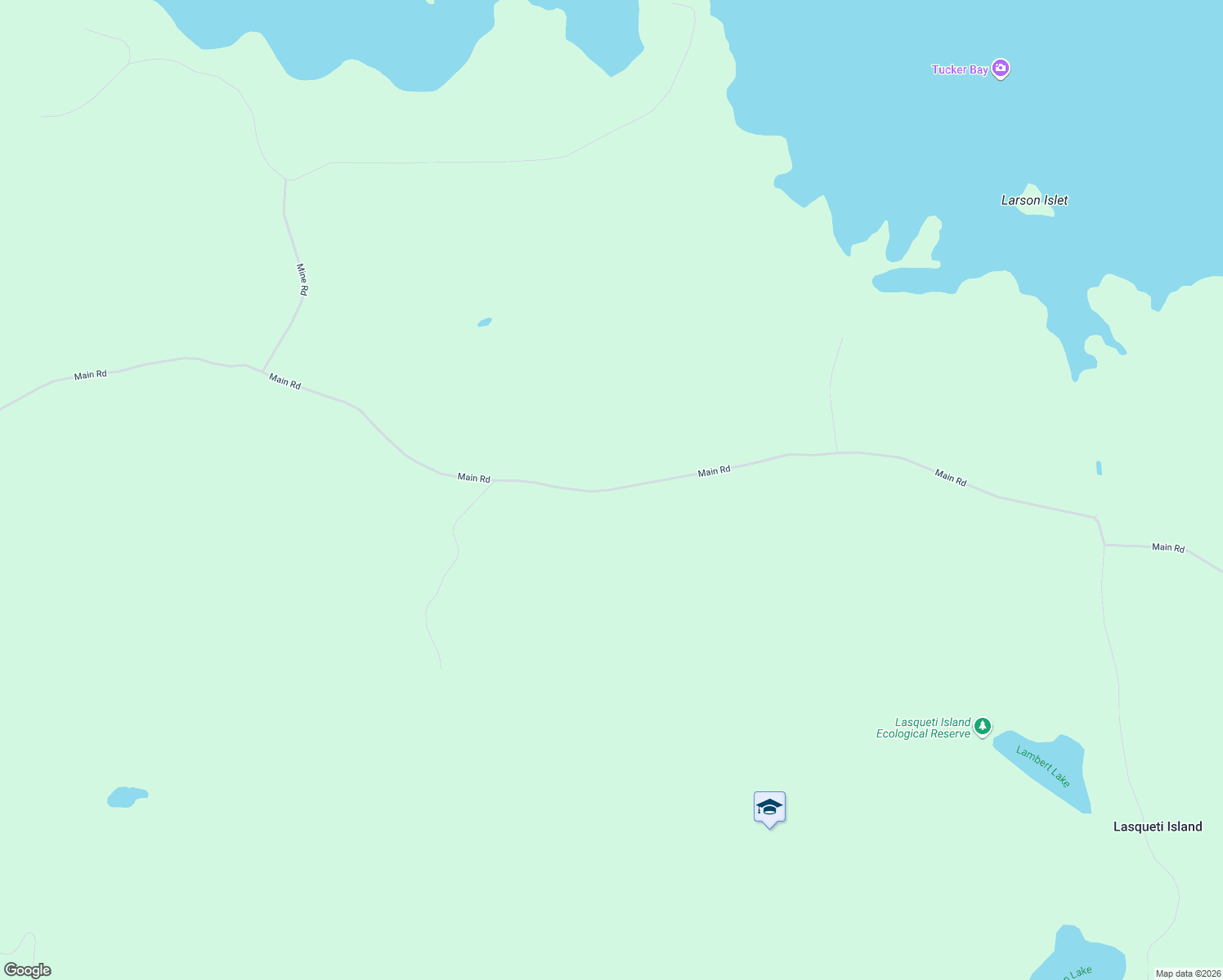 map of restaurants, bars, coffee shops, grocery stores, and more near 333 Main Road in Lasqueti Island