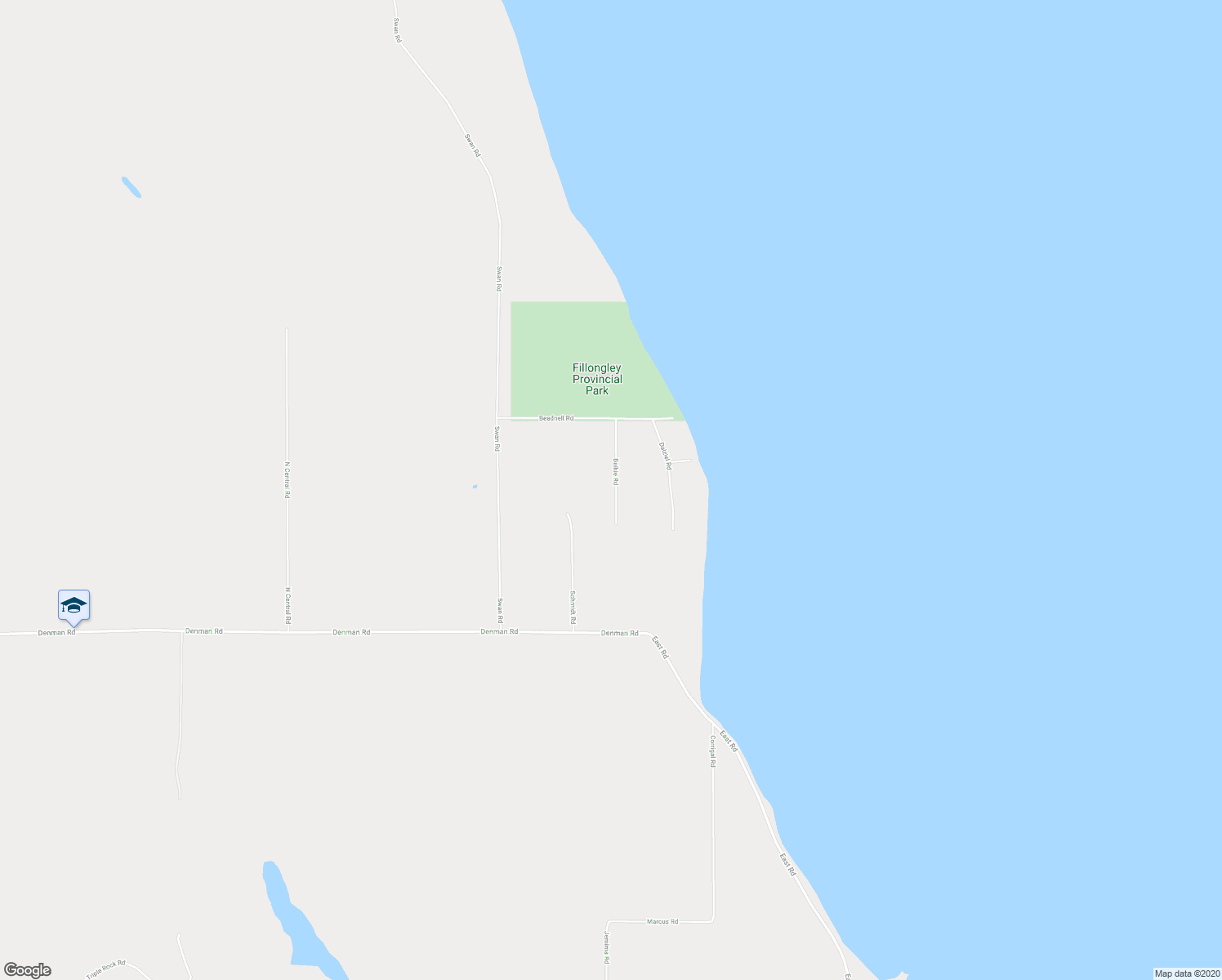 map of restaurants, bars, coffee shops, grocery stores, and more near 1535 Baikie Road in Denman Island