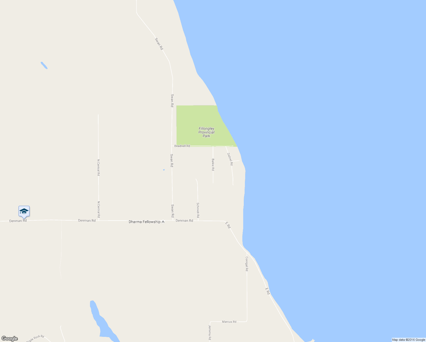 map of restaurants, bars, coffee shops, grocery stores, and more near 1495 Baikie Road in Denman Island