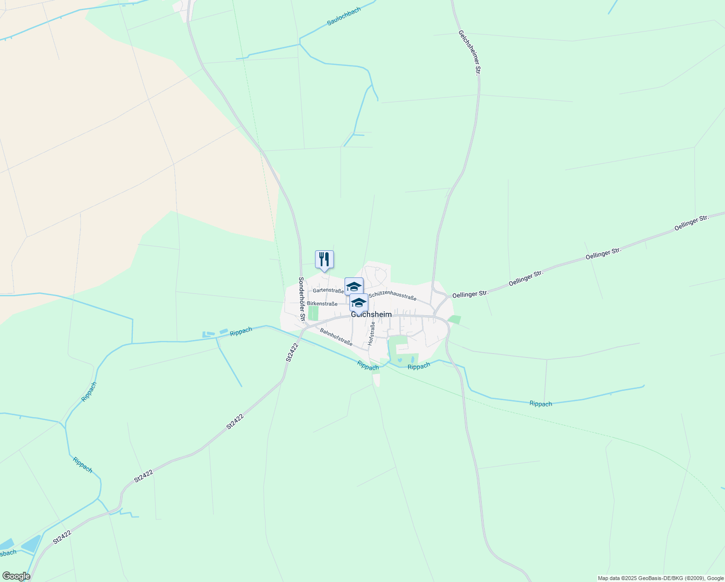 map of restaurants, bars, coffee shops, grocery stores, and more near in Sonderhofen