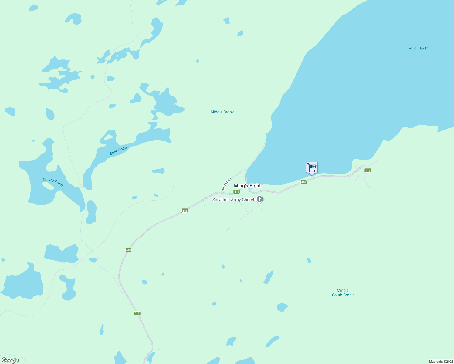 map of restaurants, bars, coffee shops, grocery stores, and more near 28 Newfoundland and Labrador 418 in Ming's Bight