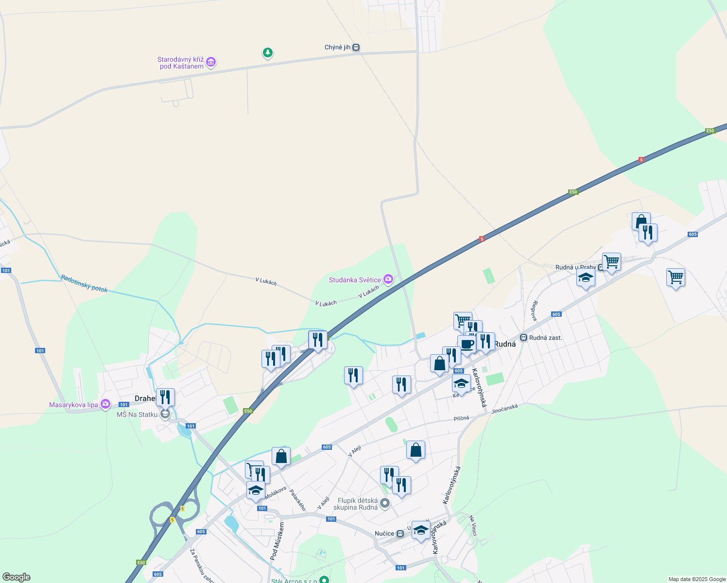 map of restaurants, bars, coffee shops, grocery stores, and more near in 