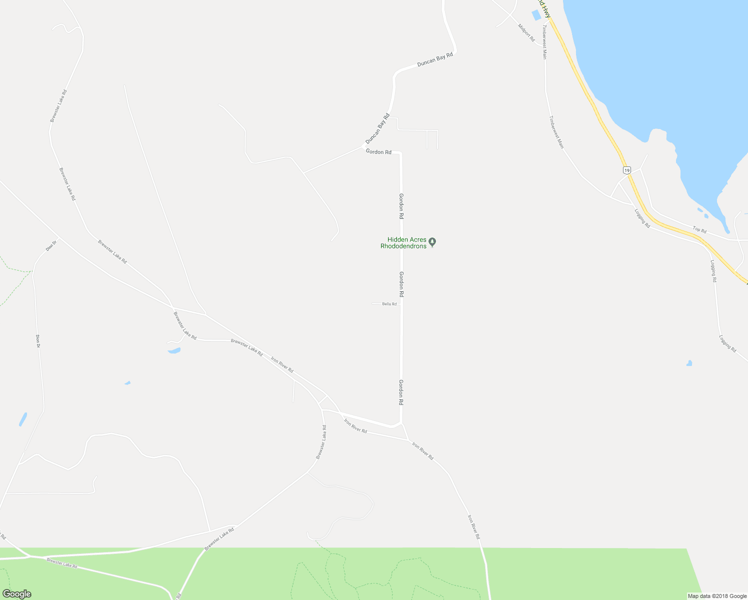map of restaurants, bars, coffee shops, grocery stores, and more near 4880 Bella Road in Campbell River