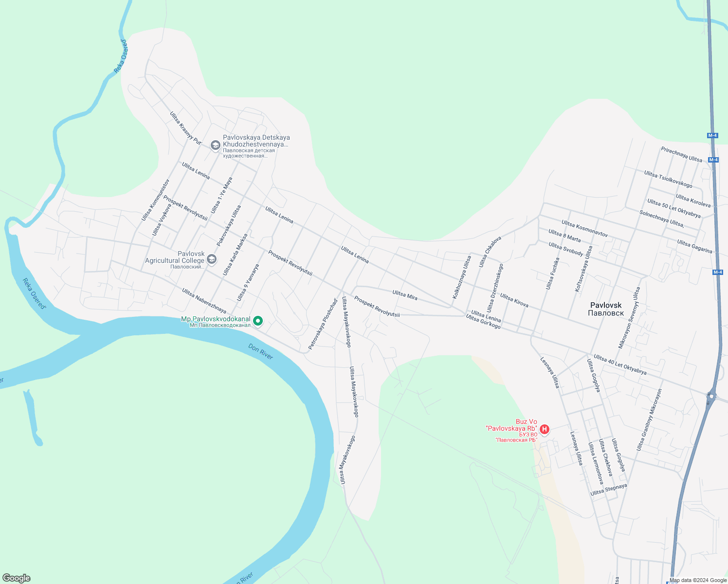 map of restaurants, bars, coffee shops, grocery stores, and more near in Pavlovsky District