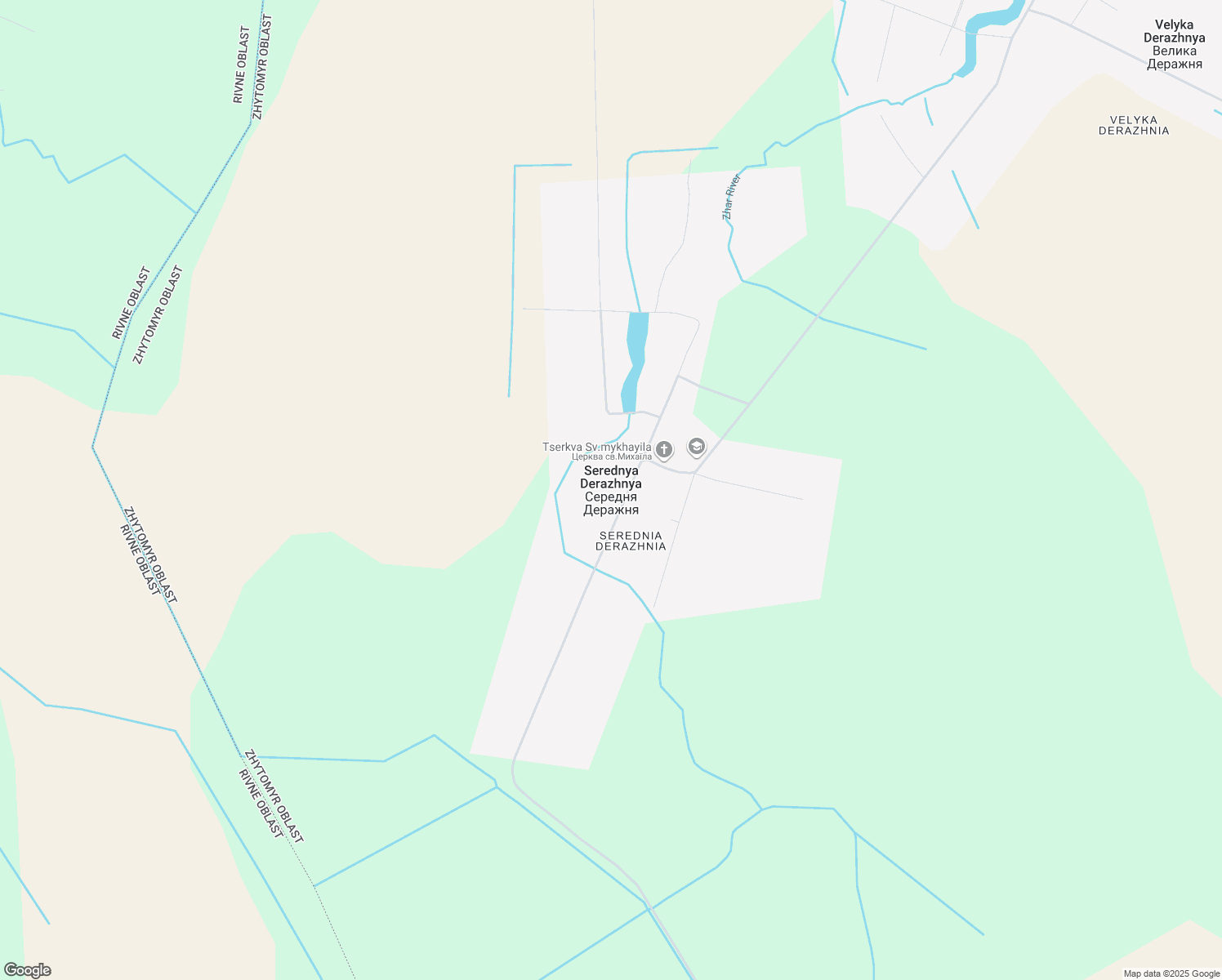 map of restaurants, bars, coffee shops, grocery stores, and more near in Serednya Derazhnya