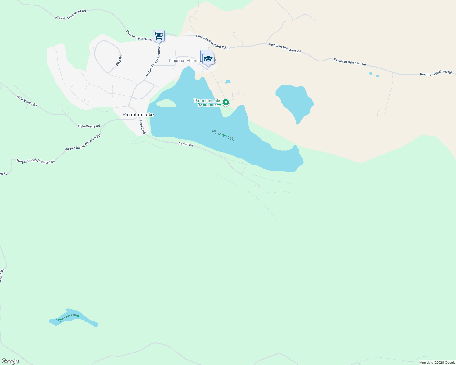 map of restaurants, bars, coffee shops, grocery stores, and more near 2270 McTavish Road in Pinantan Lake