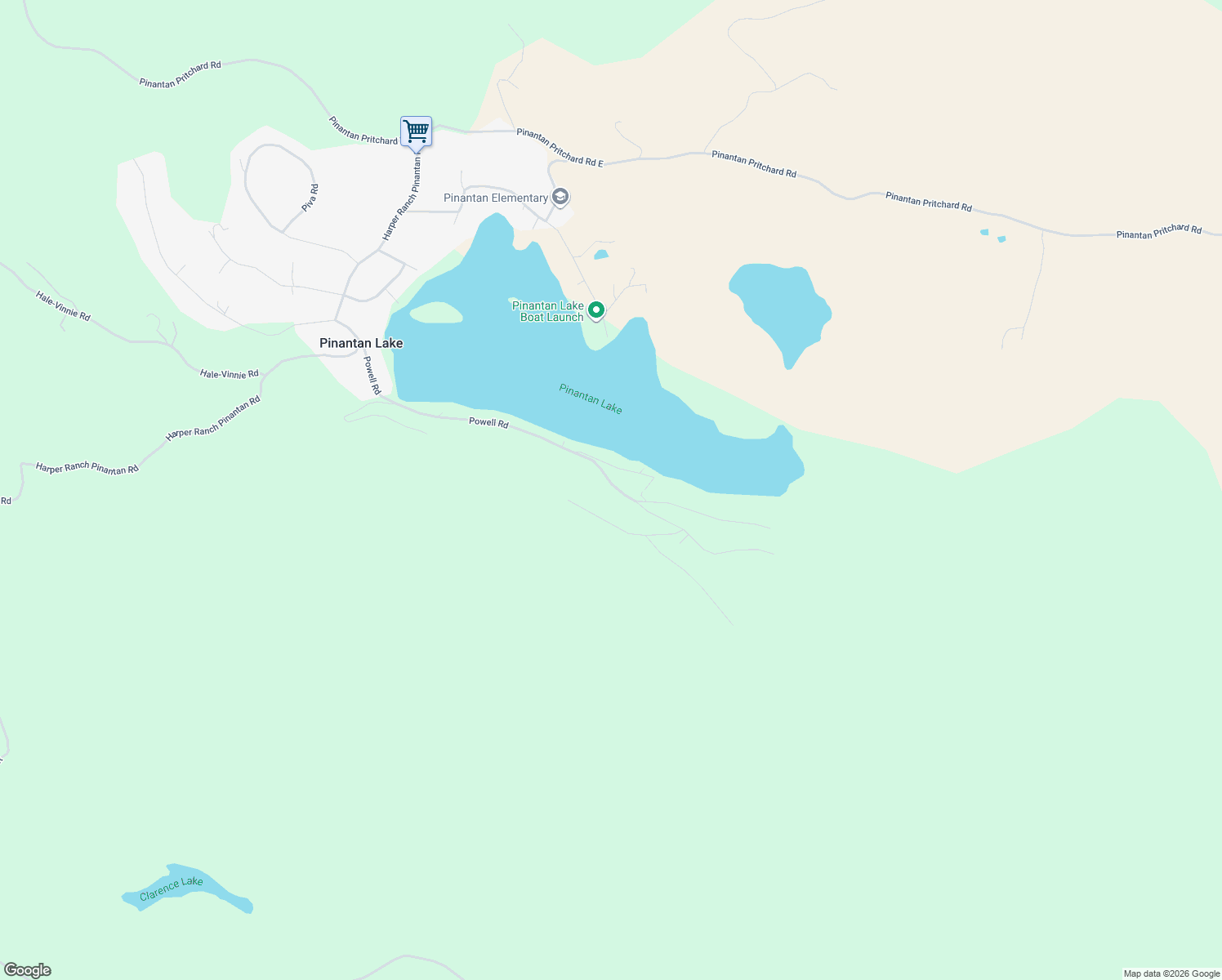 map of restaurants, bars, coffee shops, grocery stores, and more near 2270 McTavish Road in Pinantan Lake