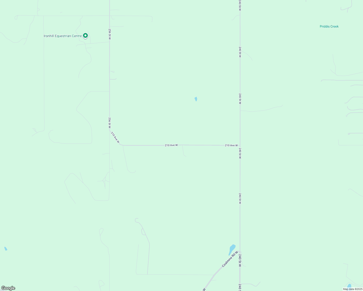 map of restaurants, bars, coffee shops, grocery stores, and more near Township Road 222 in Priddis