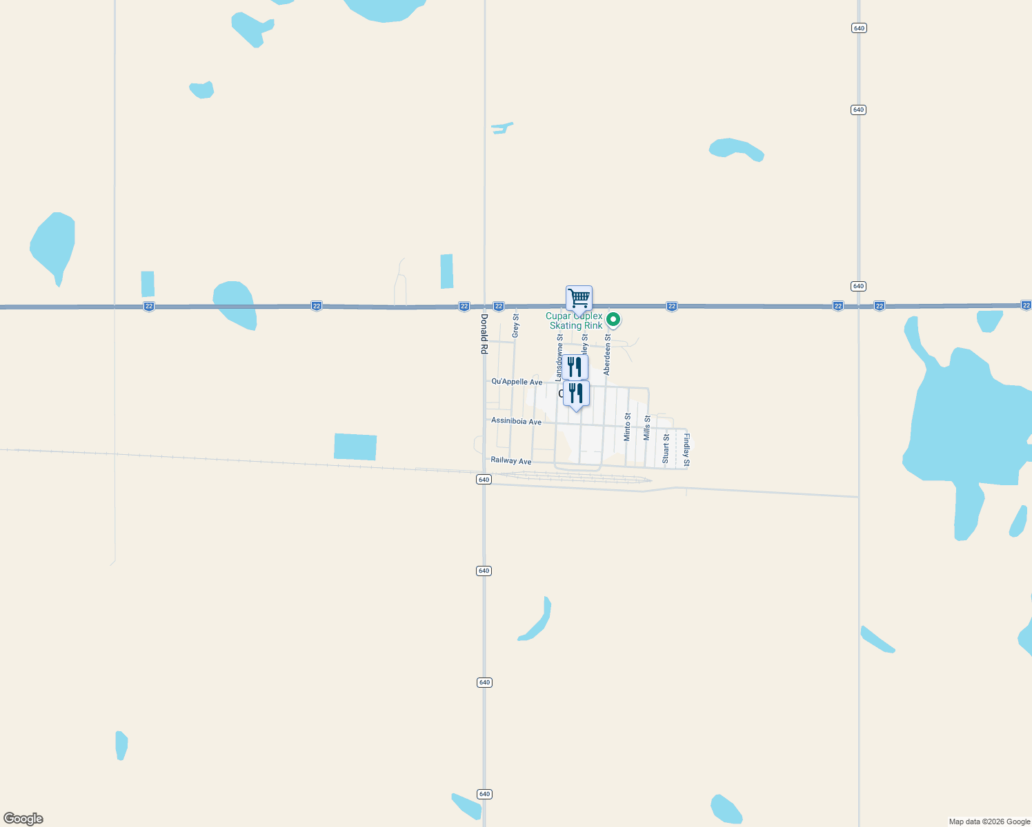 map of restaurants, bars, coffee shops, grocery stores, and more near 203 Grey Street in Cupar